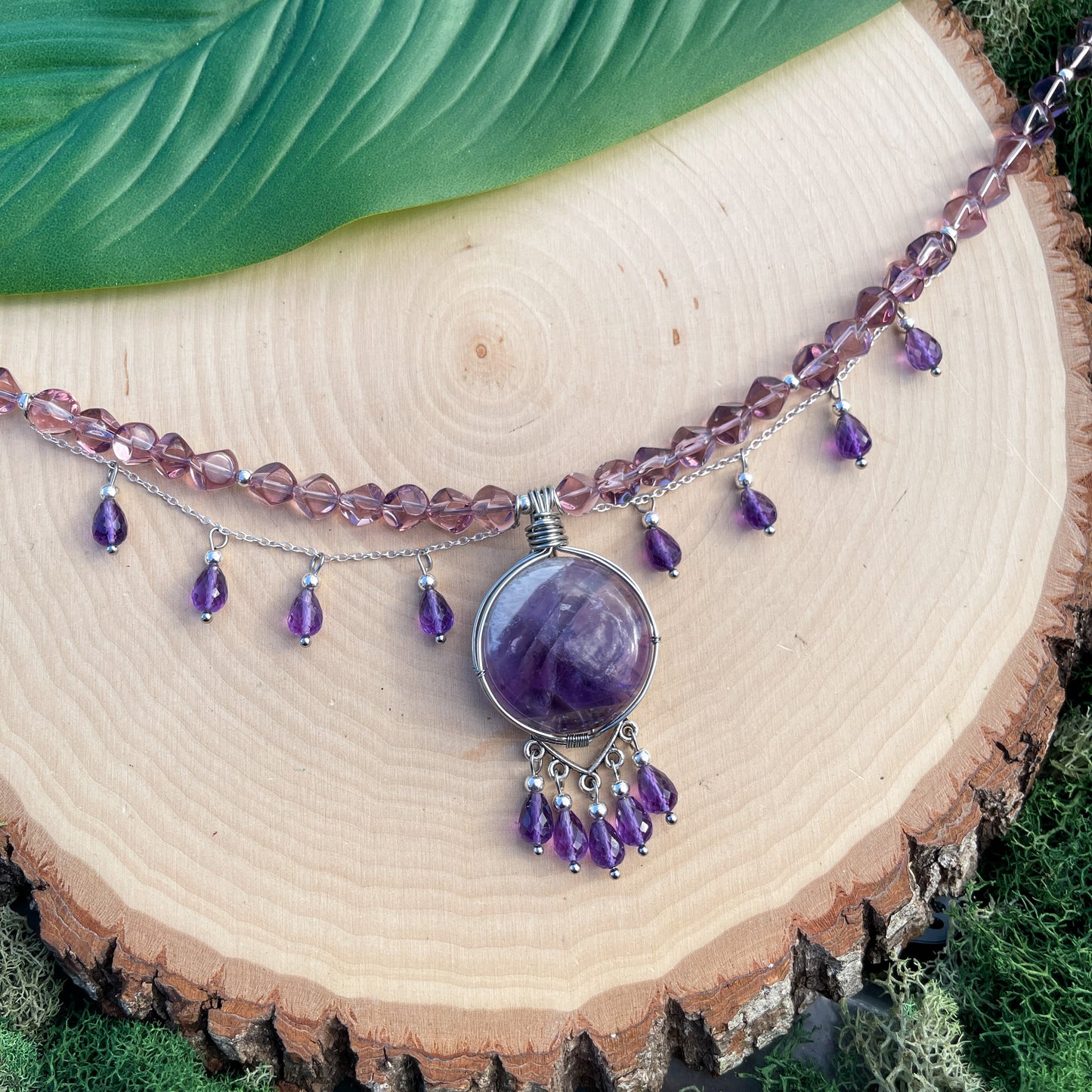 Winterberry • Amethyst Chandelier Necklace