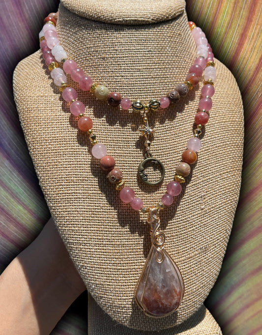 Joy & Manifestation Set • Sunstone, Strawberry Quartz & Rose Quartz Set