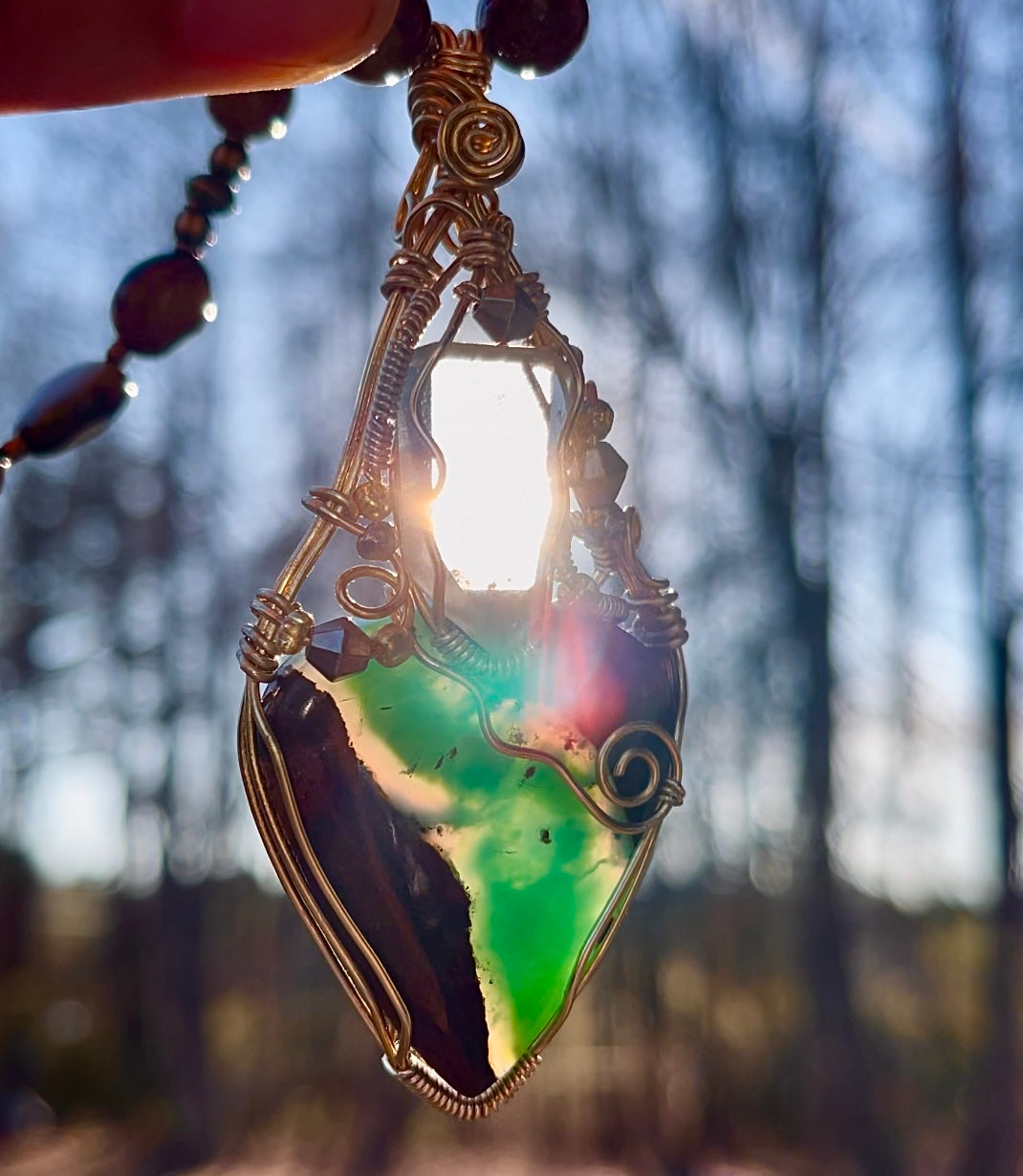 Arabella • Chrysoprase, Citrine + Green Garnet Necklace
