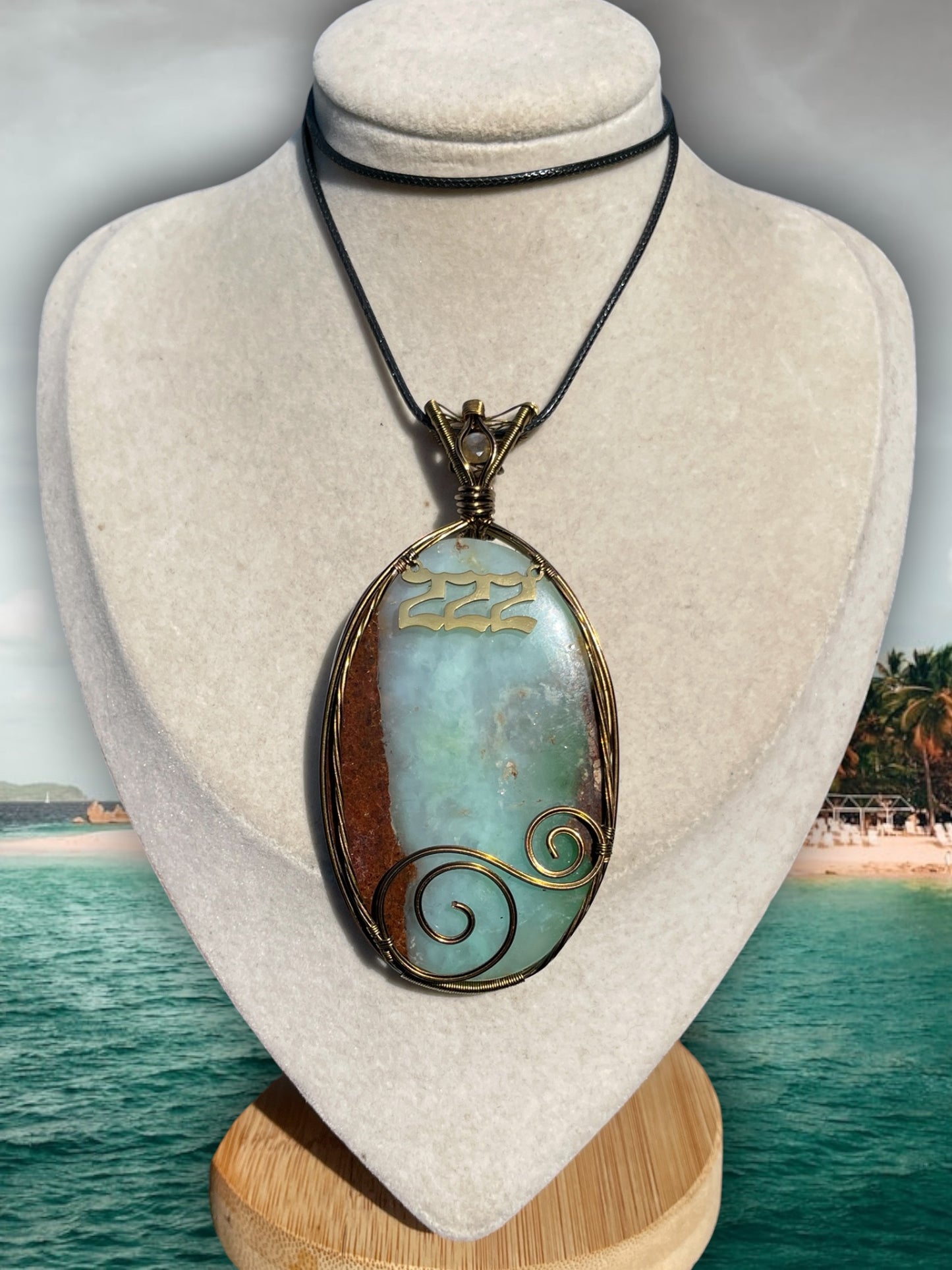 XL Boulder Chrysoprase + Labradorite 222 Pendant