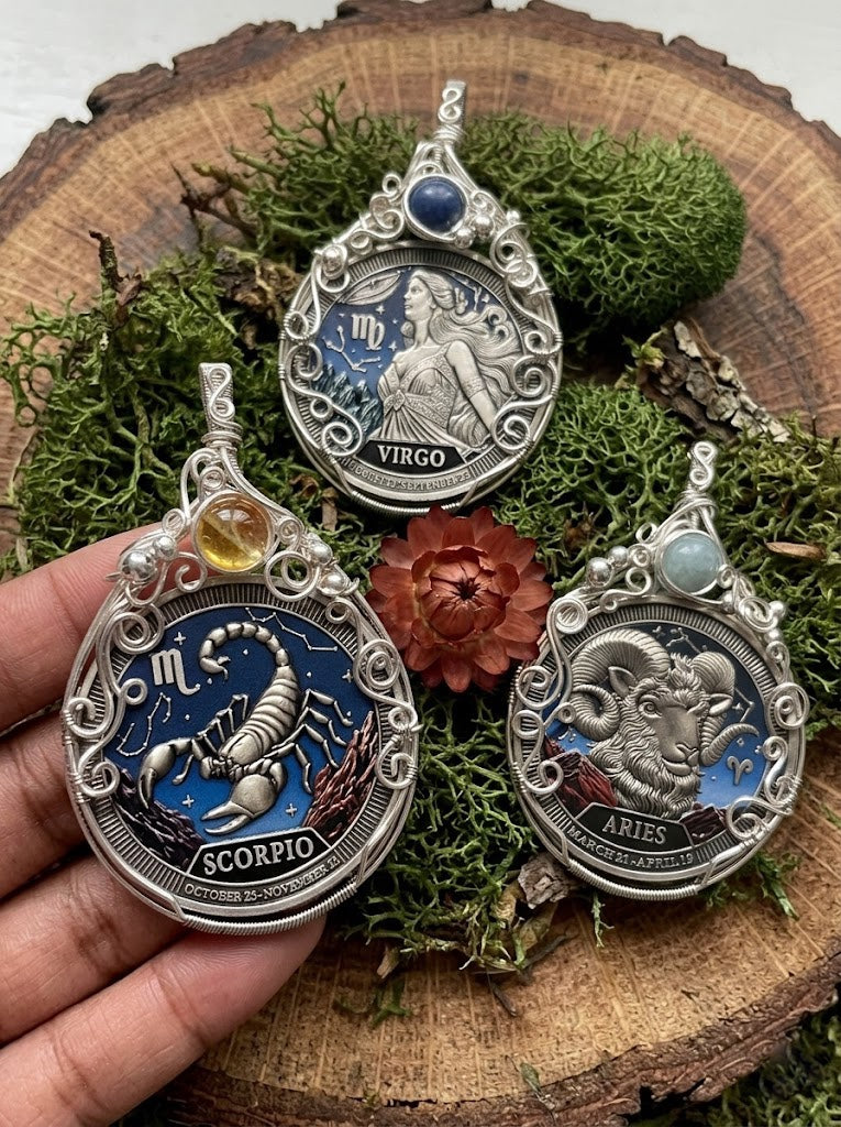 Crystal Zodiac Birthstone Pendants • Claim Your Sign