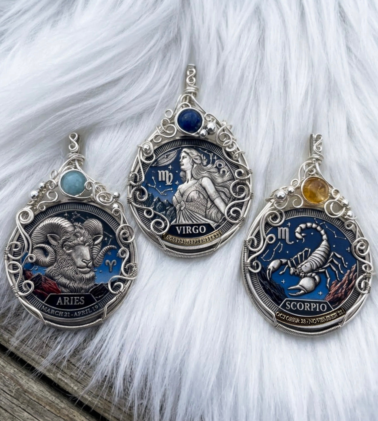 Crystal Zodiac Birthstone Pendants • Claim Your Sign