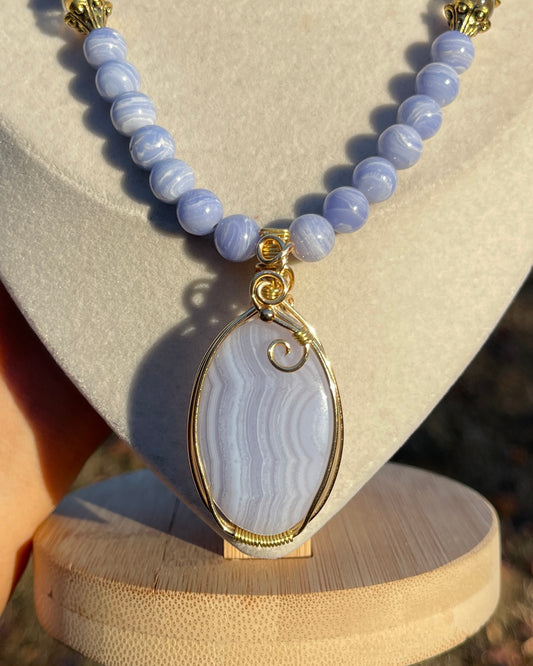 Noel • Blue Lace Agate Necklace