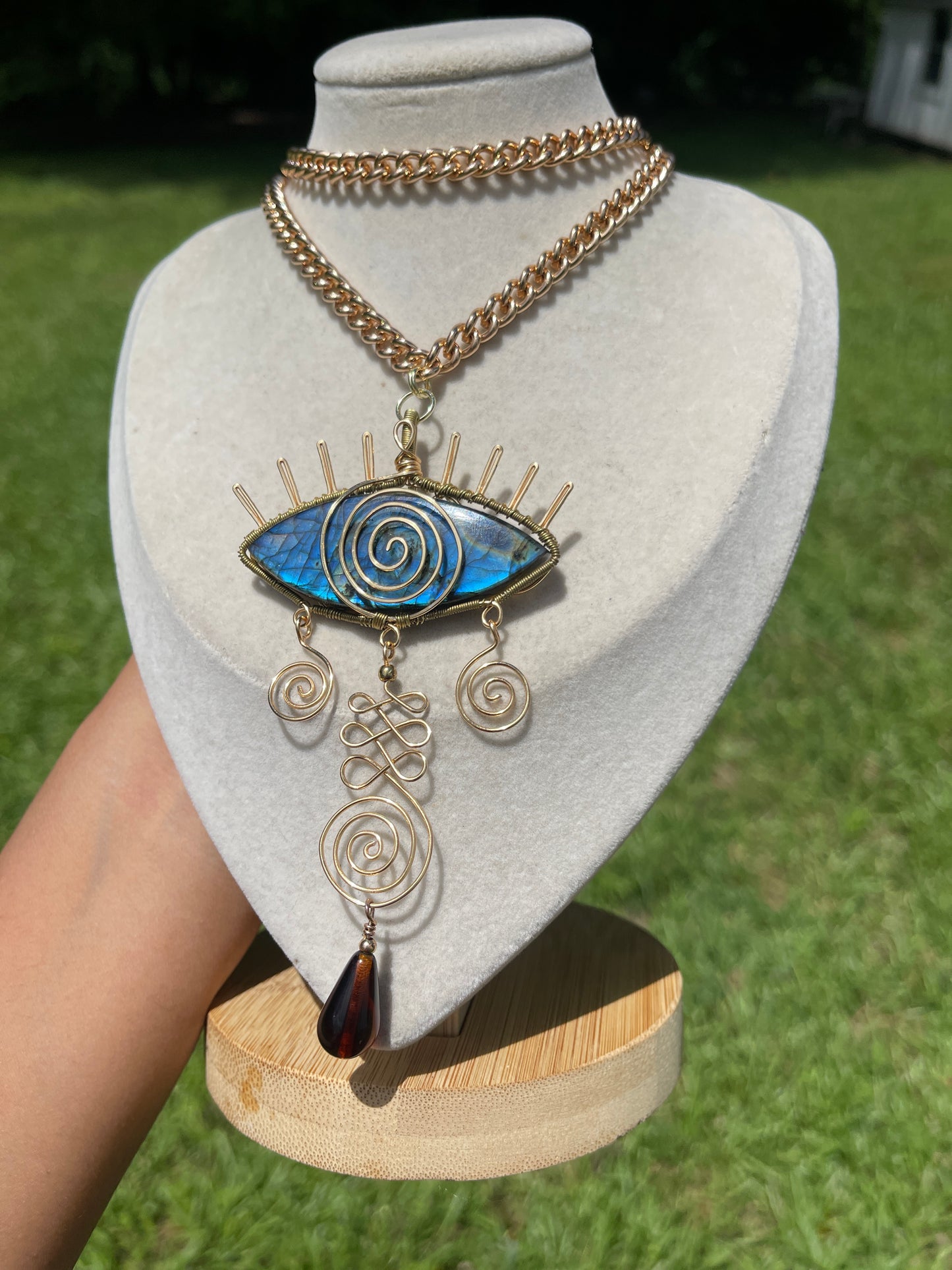 Fate • Labradorite All-Seeing Eye Layered Chain Necklace