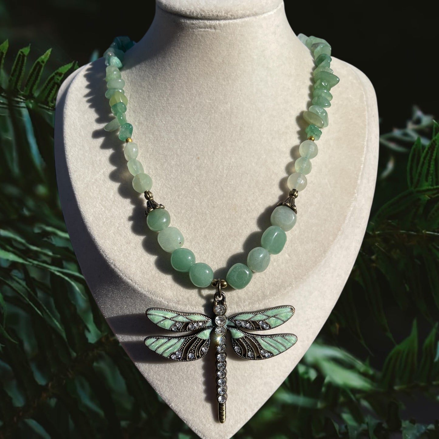Cleo • Green Aventurine Dragonfly Necklace