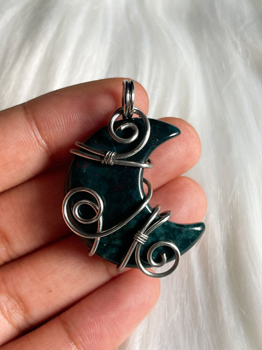 Bloodstone Moon Pendant