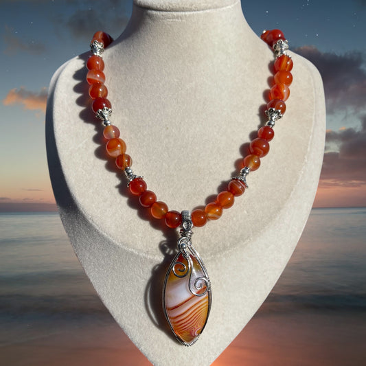 Armani • Carnelian Agate Necklace