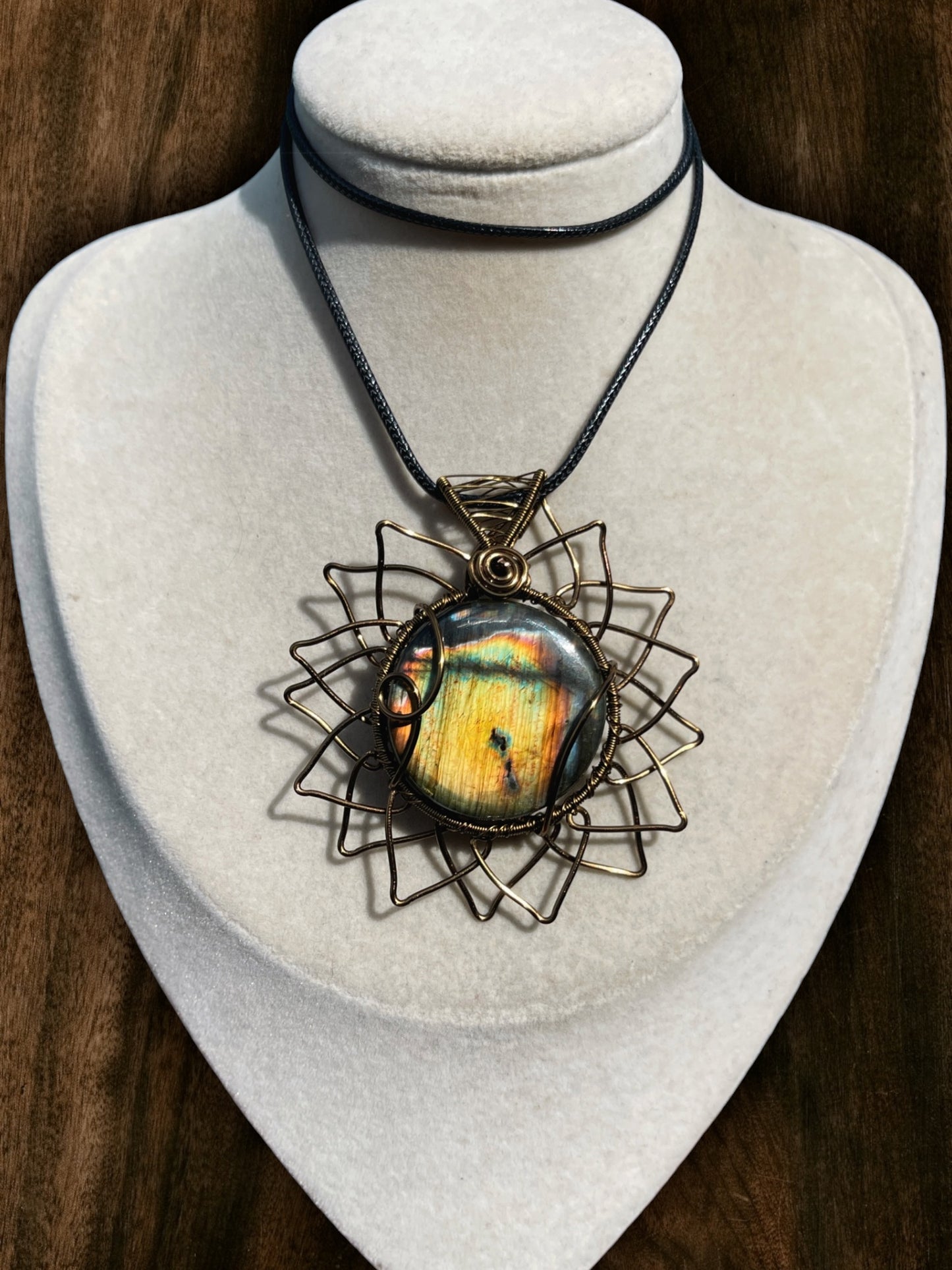 Labradorite Sunflower Pendant