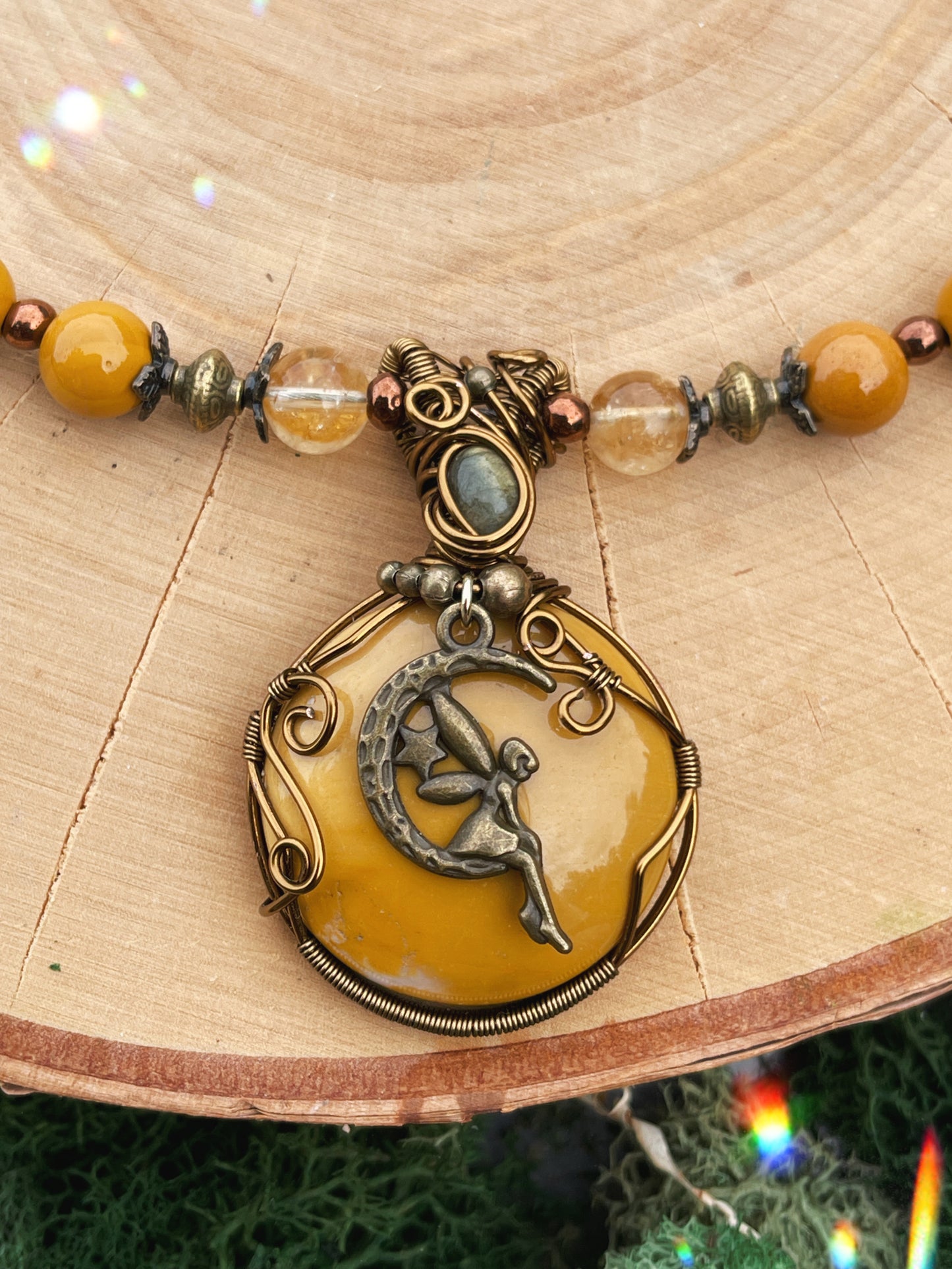 Faelith • Mookaite, Citrine + Smokey Quartz Necklace