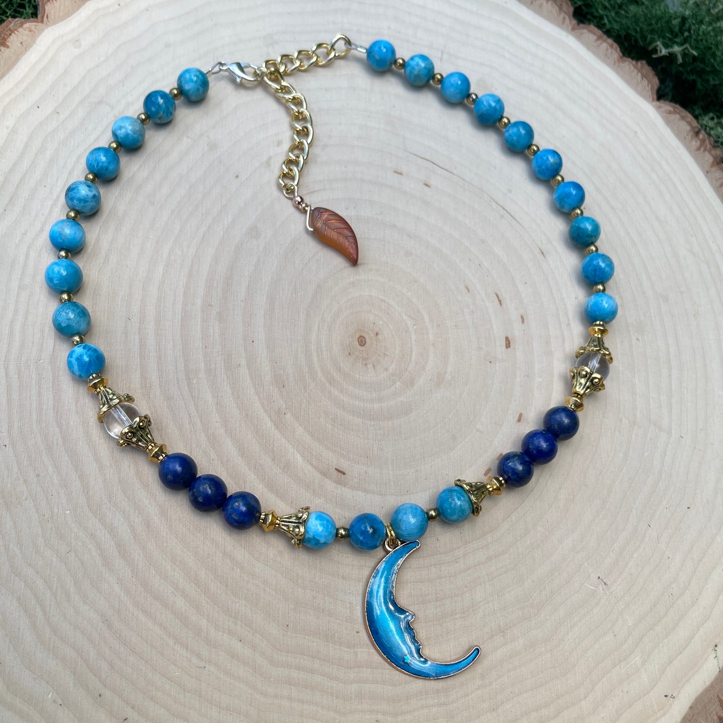 Lapis Lazuli + Apatite “Once in a Blue Moon” Necklace