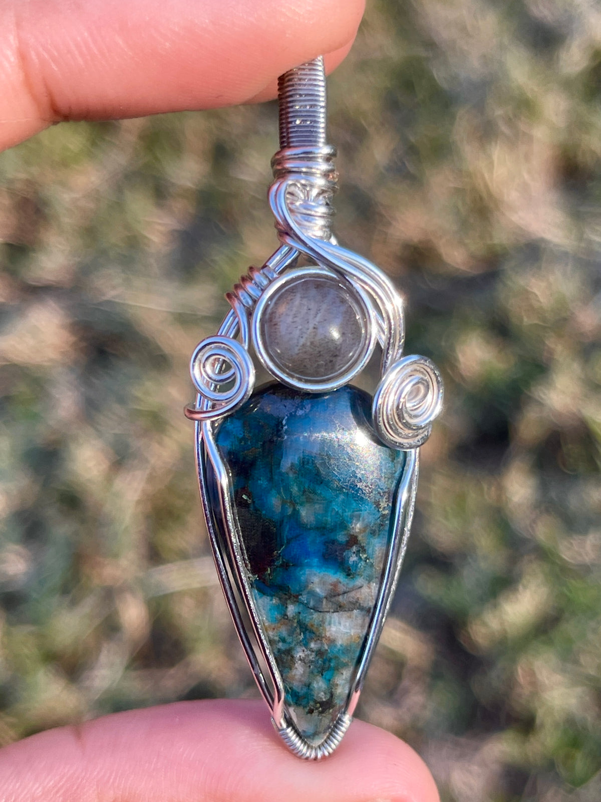 Azurite + Labradorite Pendant
