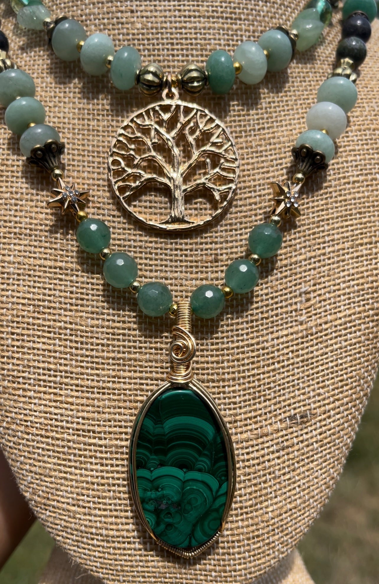 Wealth & Abundance Set • Malachite, Bloodstone + Aventurine