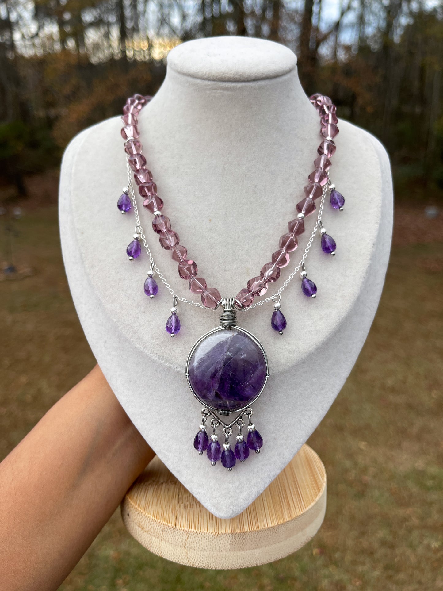 Winterberry • Amethyst Chandelier Necklace