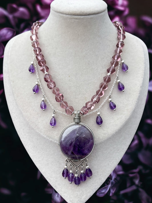 Winterberry • Amethyst Chandelier Necklace