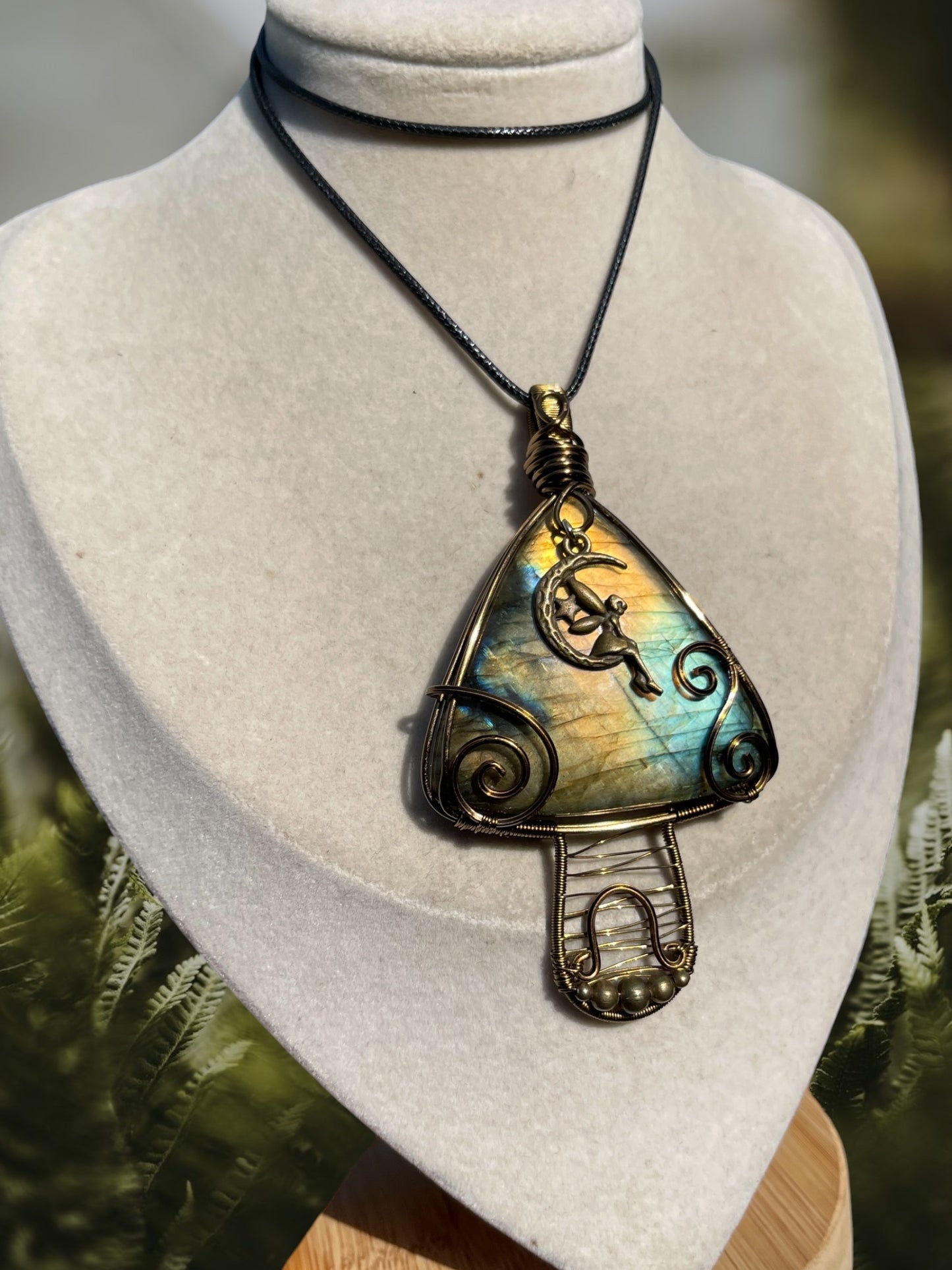 Large Fairy House Mushroom Pendant