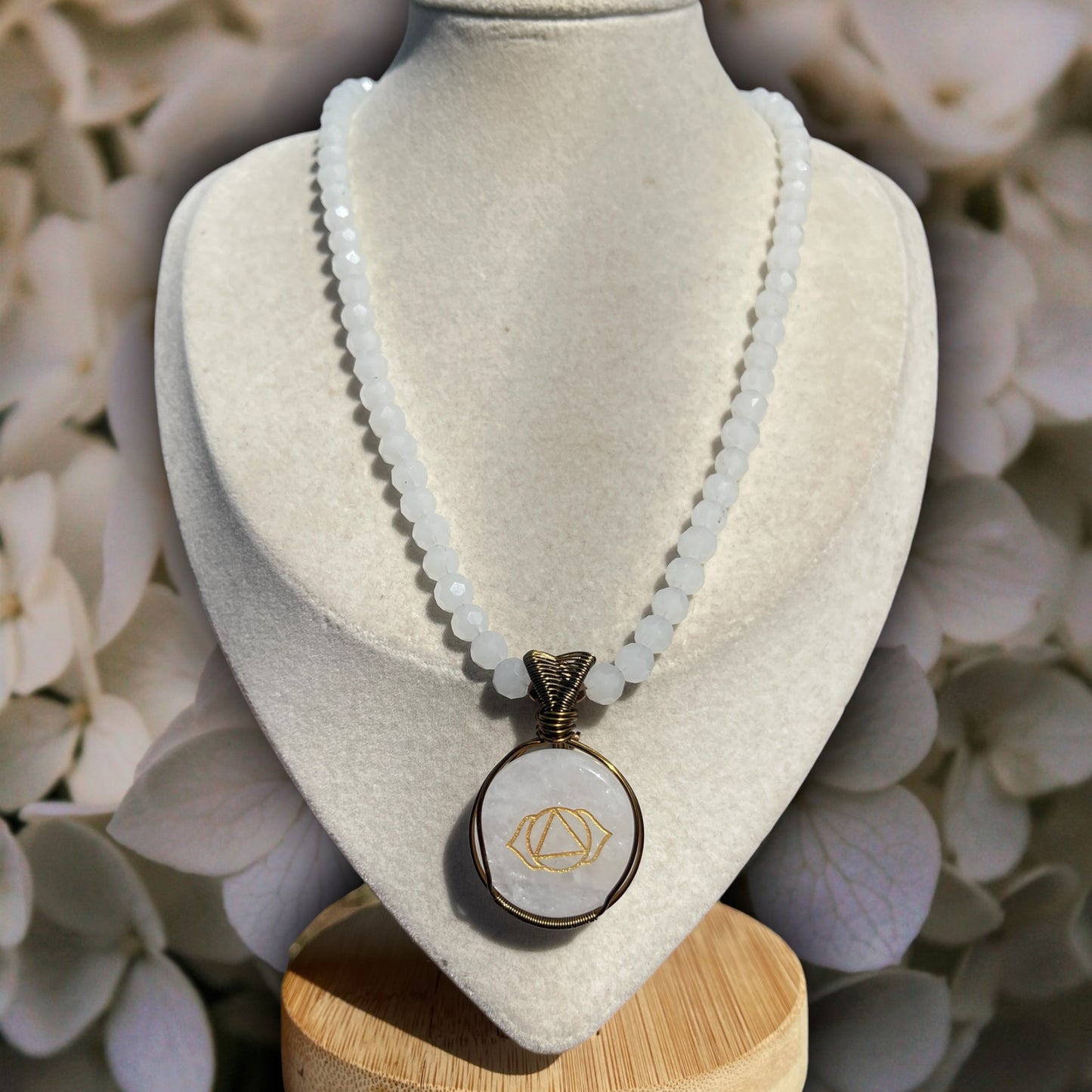 Throat Chakra • White Jade Necklace