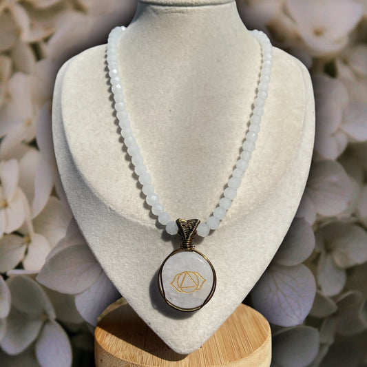 Throat Chakra • White Jade Necklace