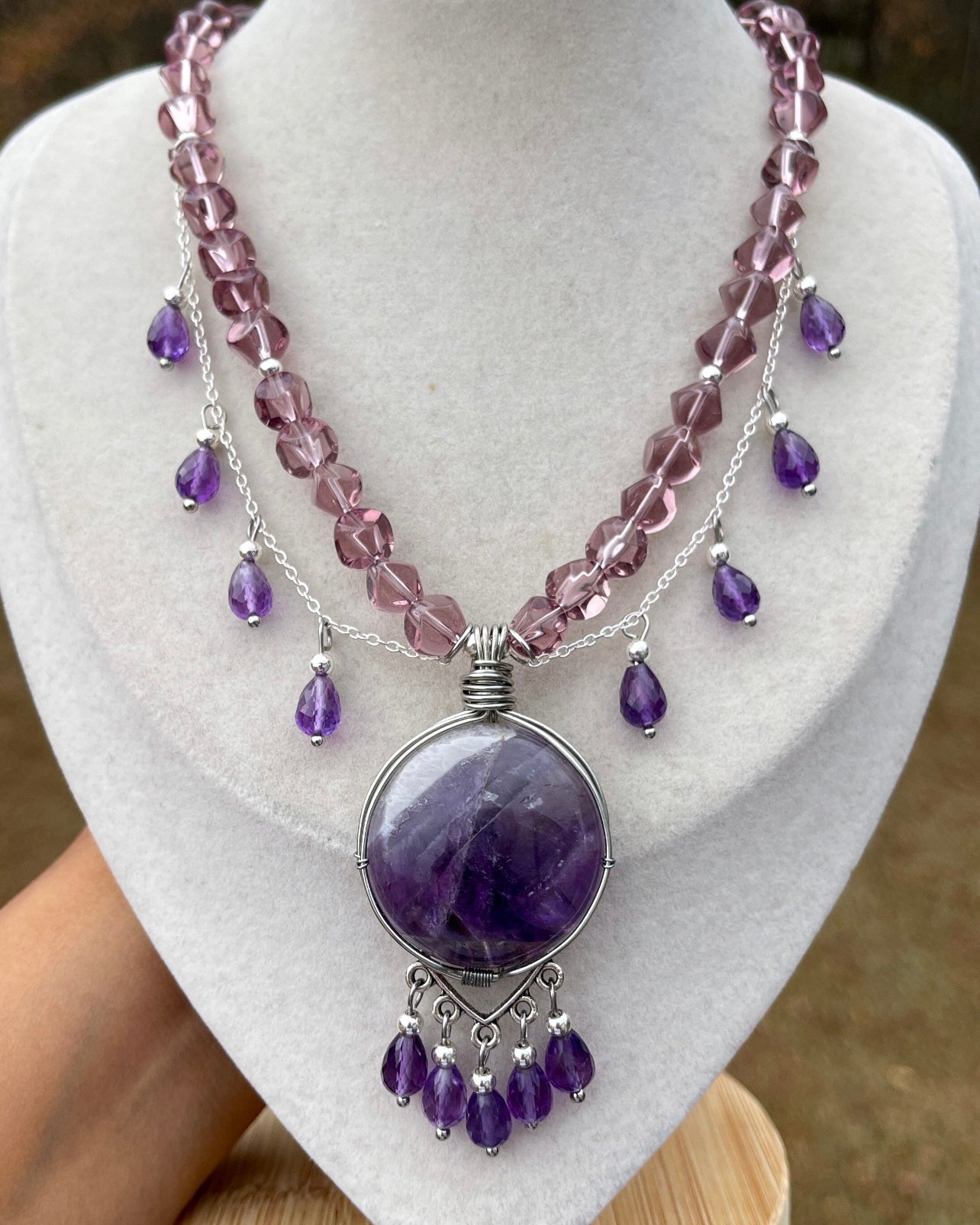 Winterberry • Amethyst Chandelier Necklace