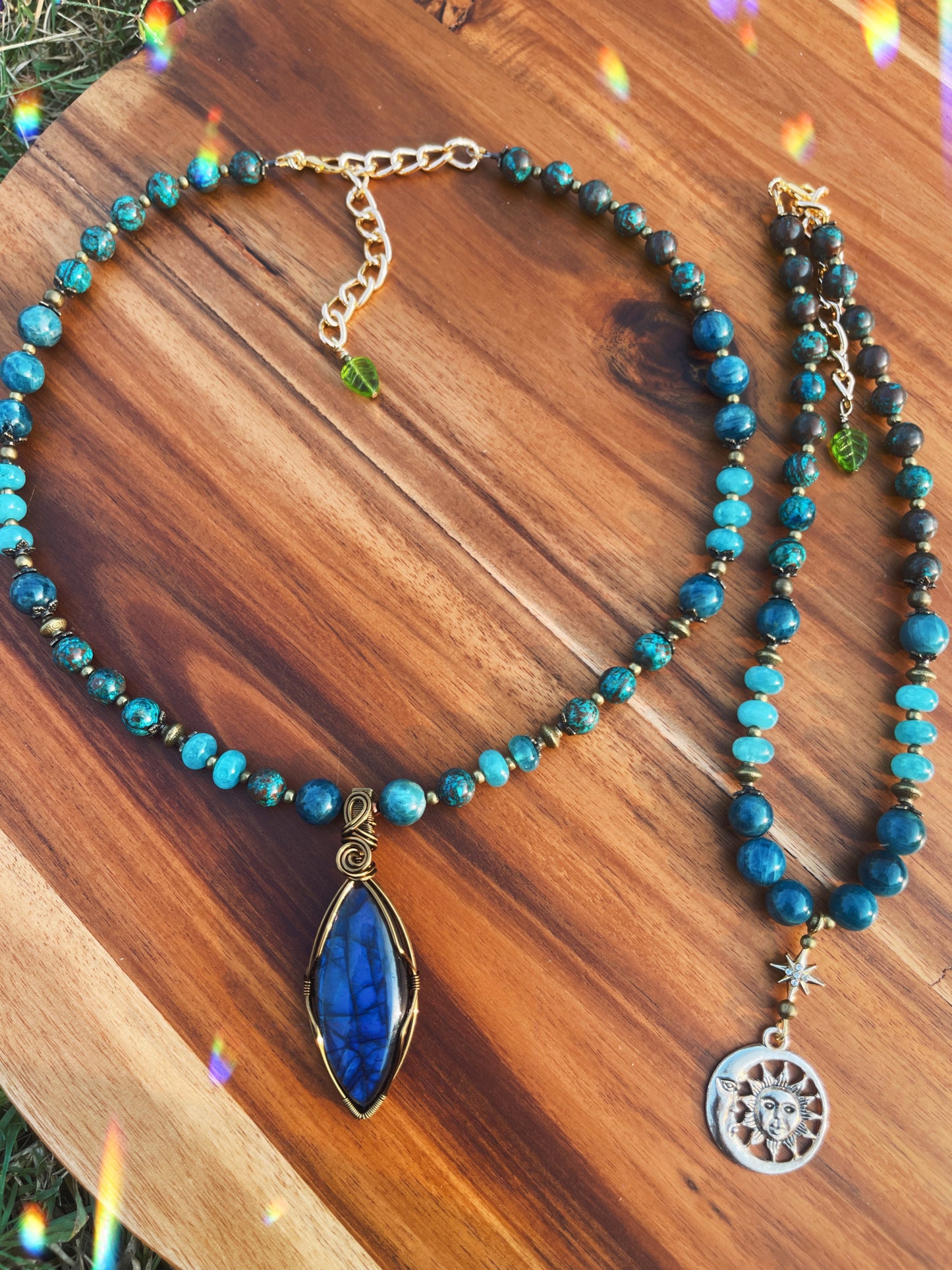 Dreamy • Labradorite, Apatite + Chrysocolla Necklace Set