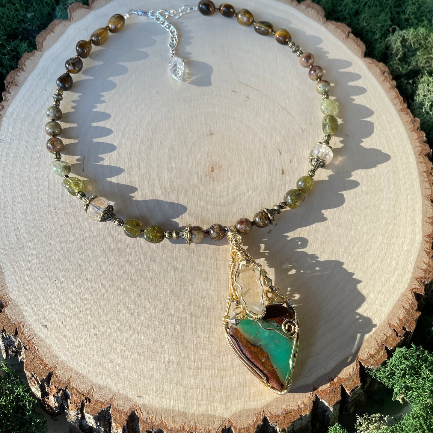 Arabella • Chrysoprase, Citrine + Green Garnet Necklace