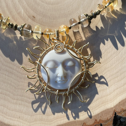 Madeline • Citrine + Yellow Quartz Sun Goddess Necklace