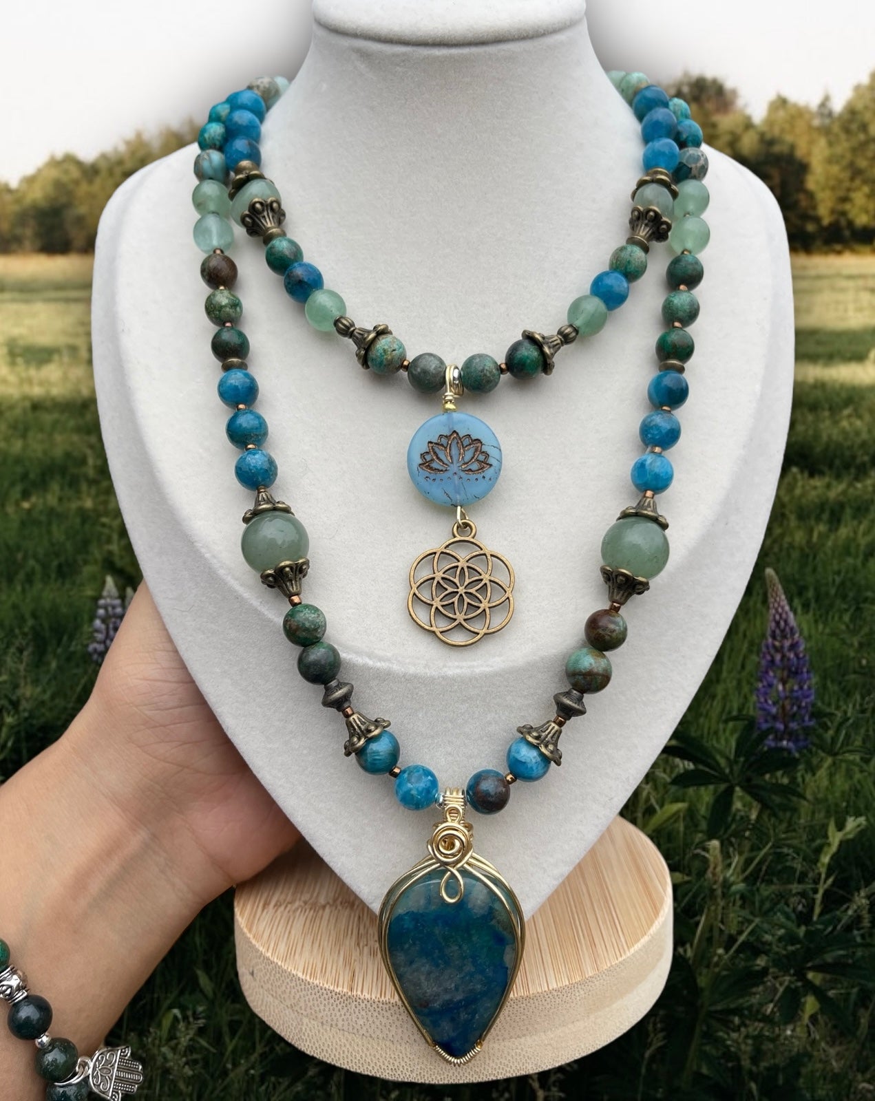 Catalyst • Apatite, Shattukite Chrysocolla + Aventurine Necklace Set