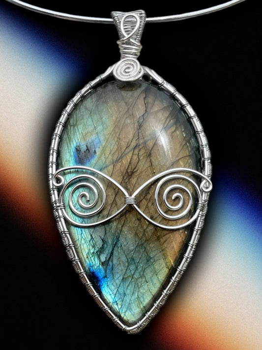 XL Alien Woven Labradorite Necklace