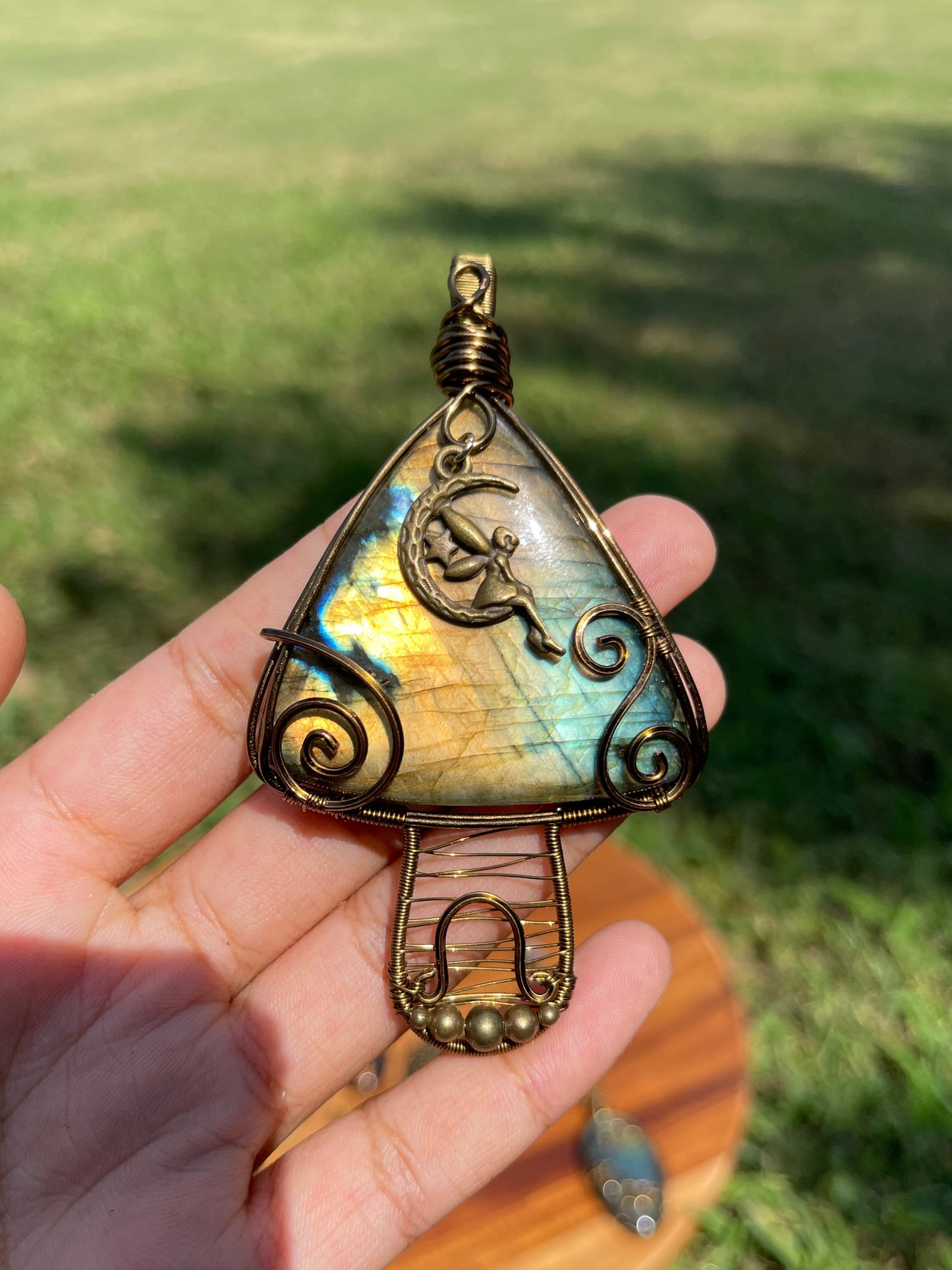 Large Fairy House Mushroom Pendant