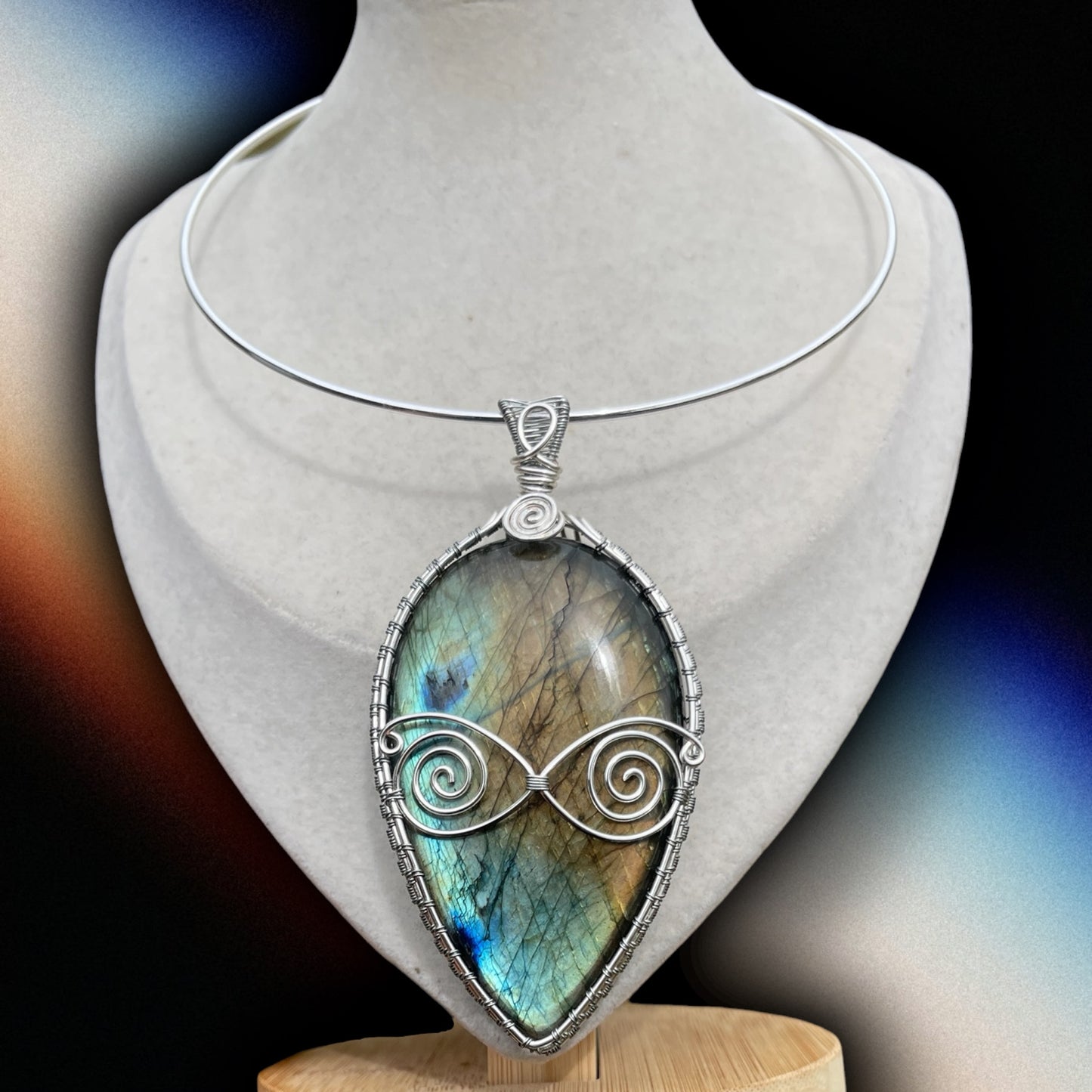 XL Alien Woven Labradorite Necklace