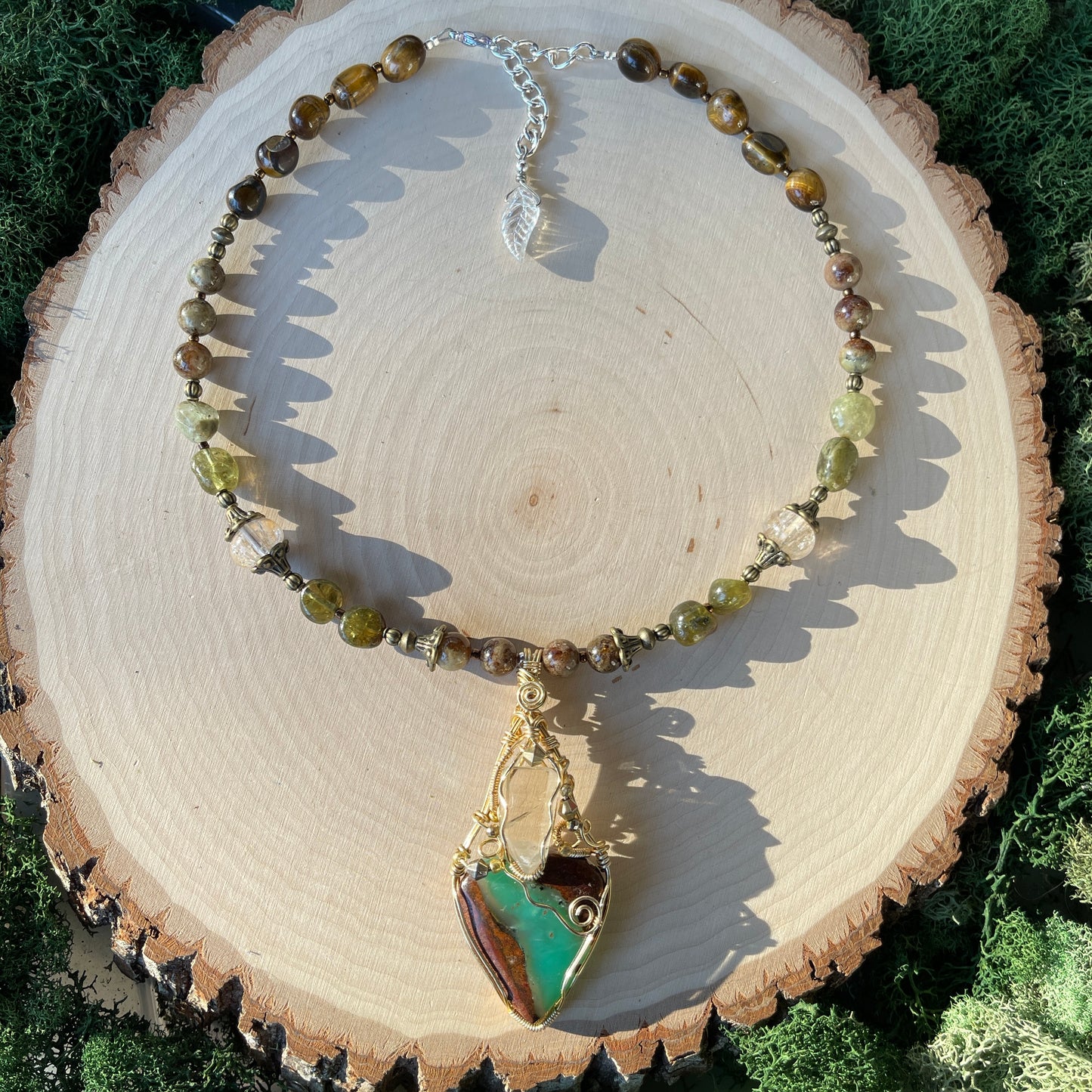 Arabella • Chrysoprase, Citrine + Green Garnet Necklace