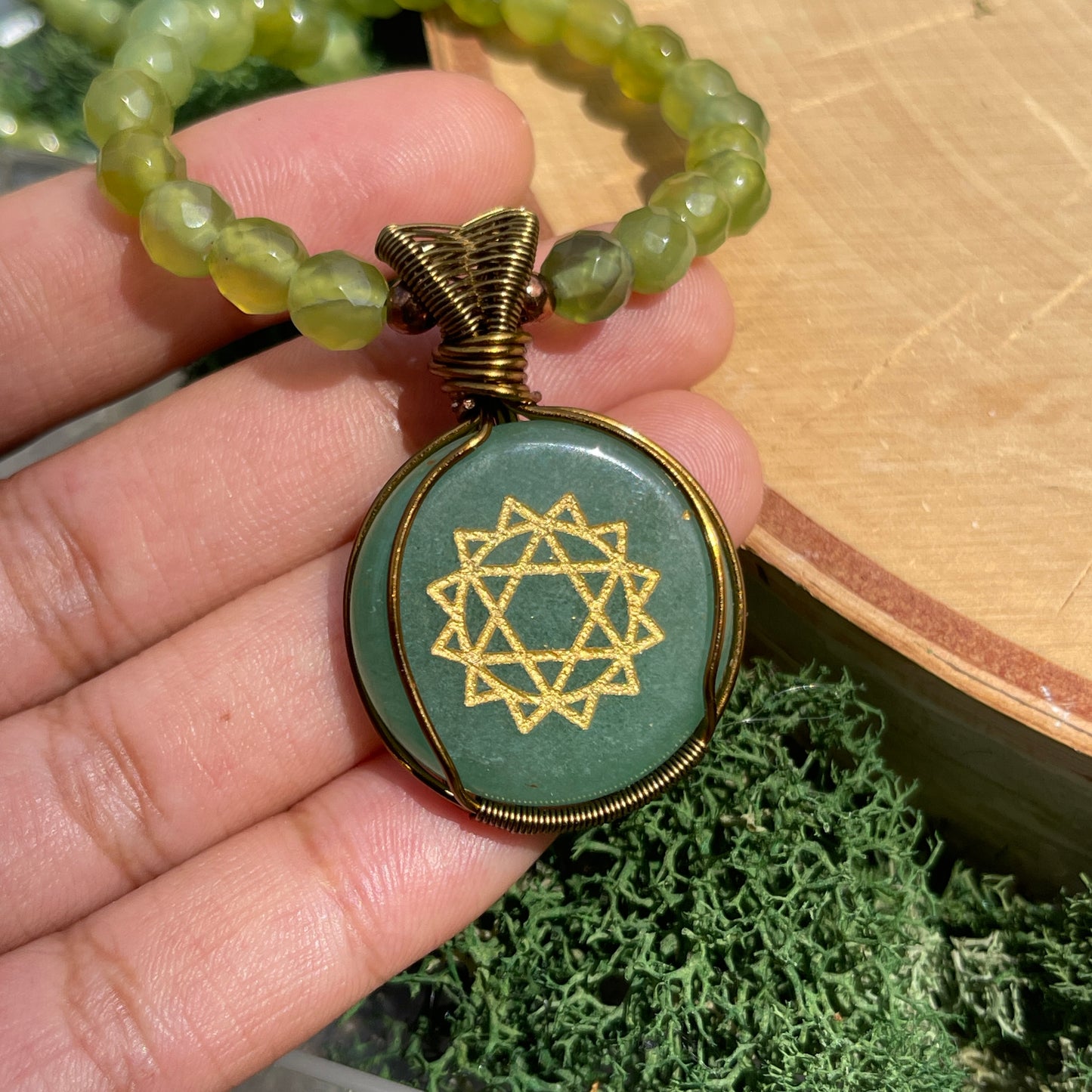 Heart Chakra • Green Aventurine + Green Garnet Necklace