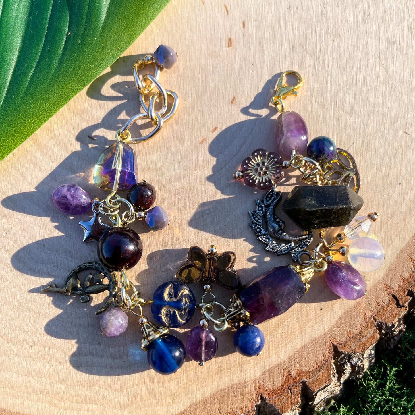 Amethyst + Sodalite Whimsigoth Charm Bracelet 💜