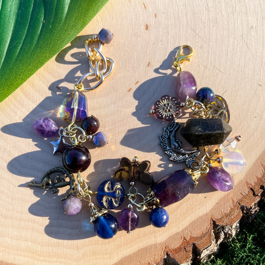Amethyst + Sodalite Whimsigoth Charm Bracelet 💜