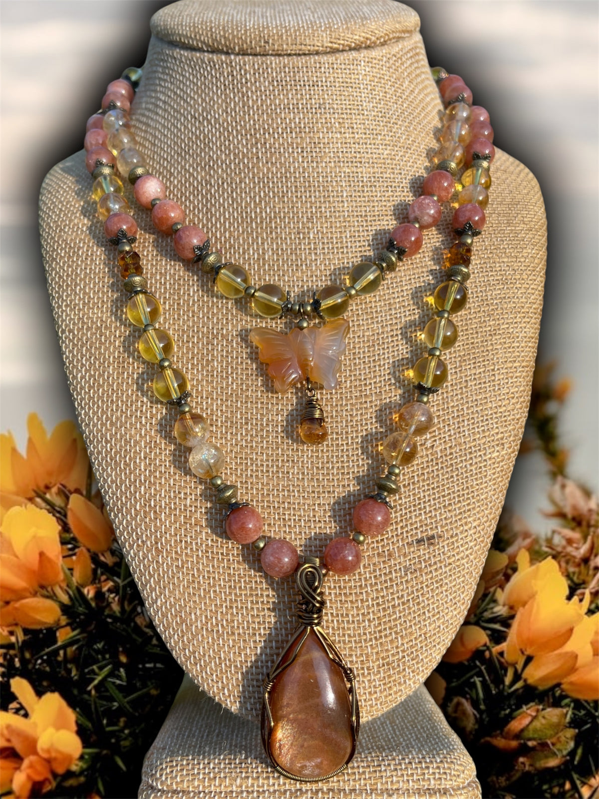 Monarch • Sunstone, Citrine + Carnelian Necklace Set
