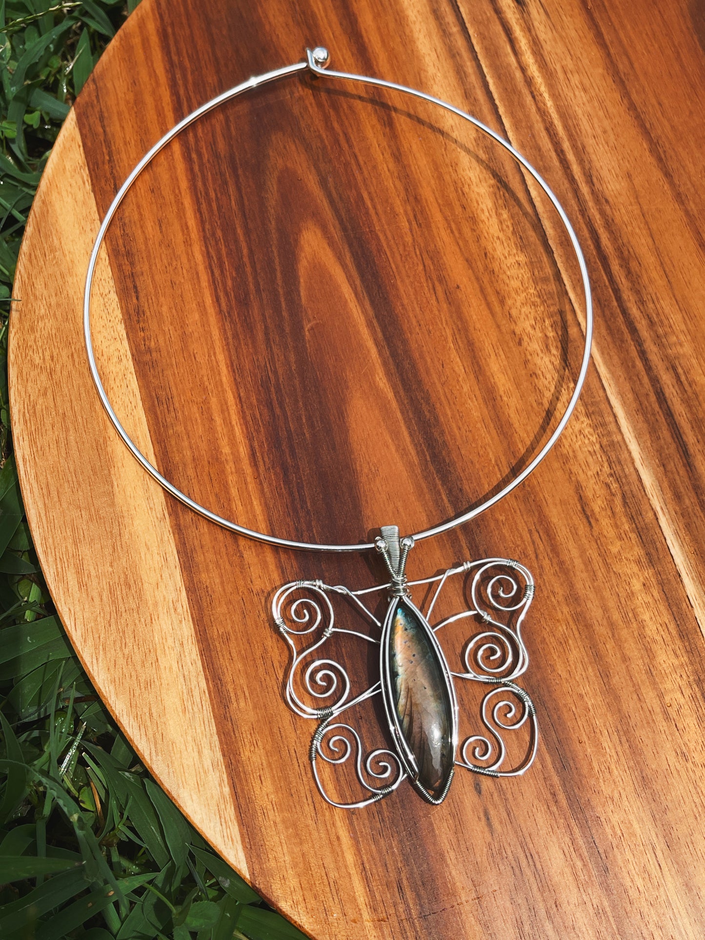 Labradorite Butterfly Necklace