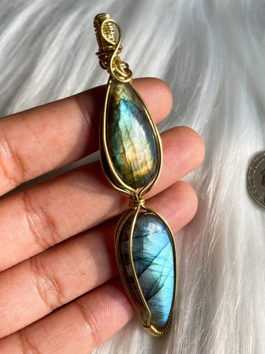 Double Labradorite Pendant