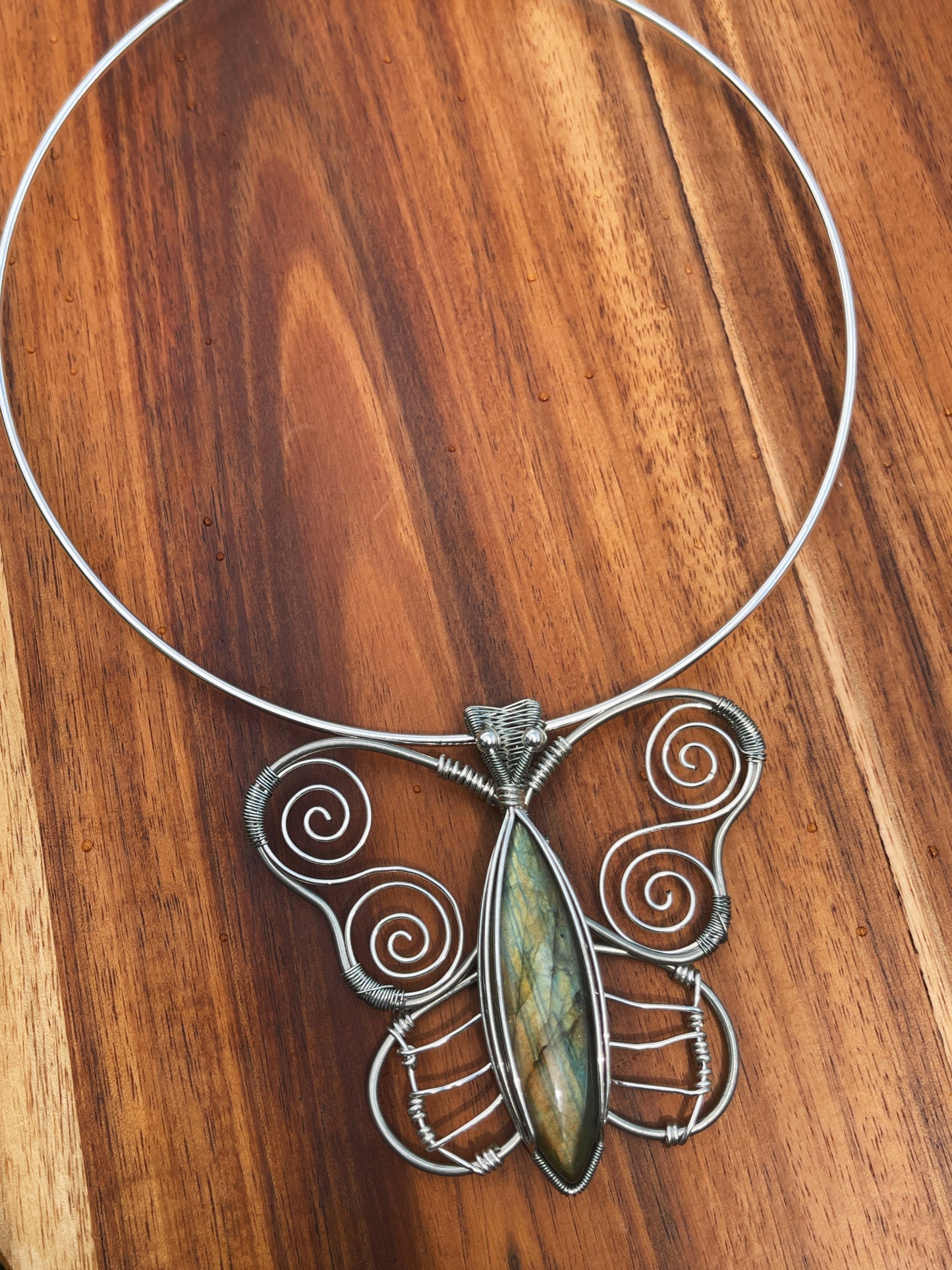 Labradorite Butterfly Necklace