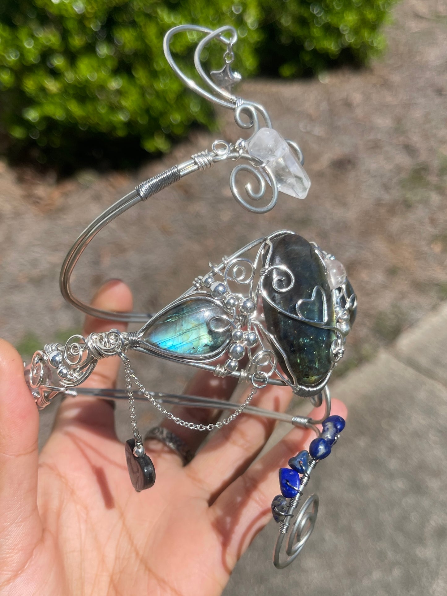 Labradorite, Azurite, Sodalite + Quartz Arm Cuff