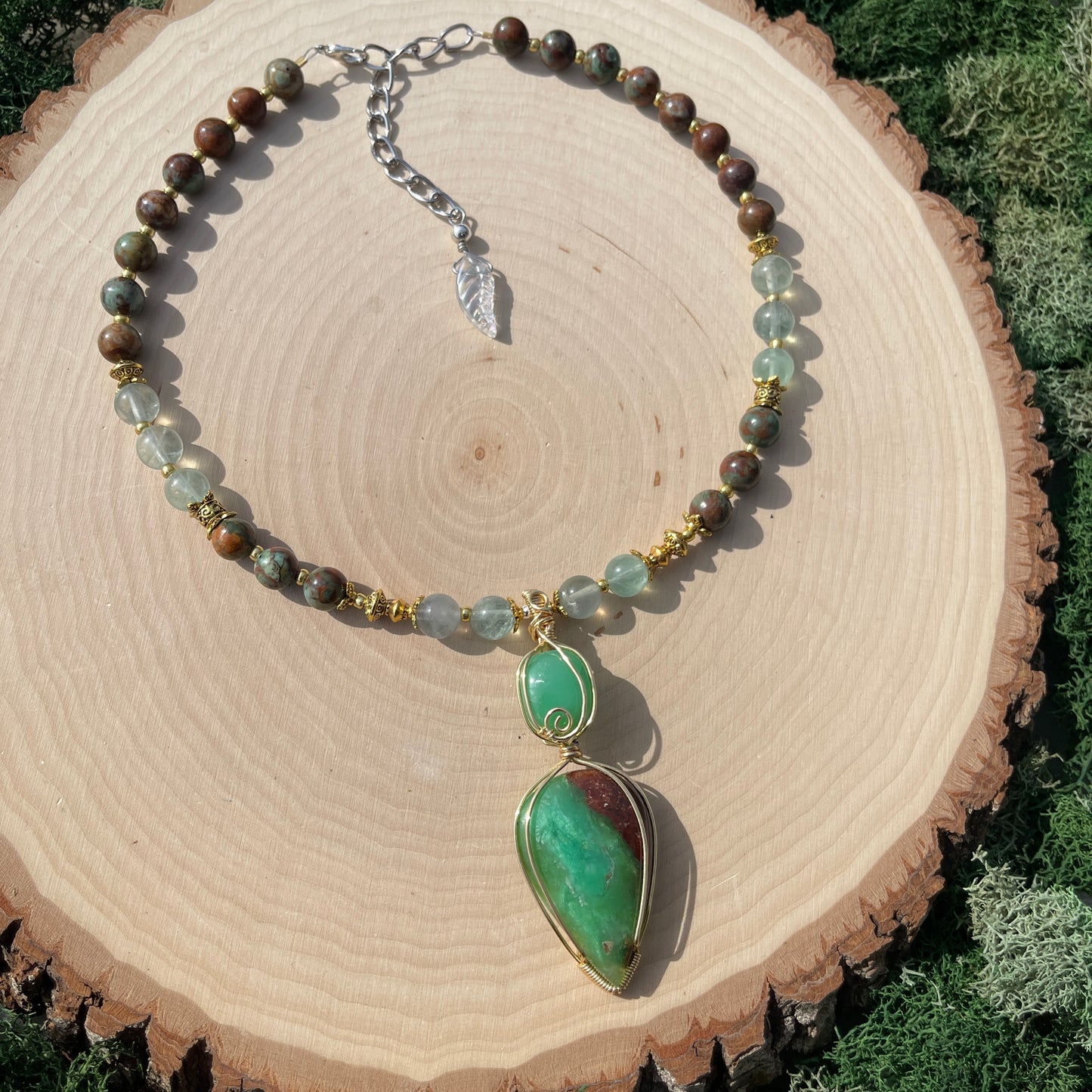 Moxie • Chrysoprase, Fluorite + Green Opal Necklace