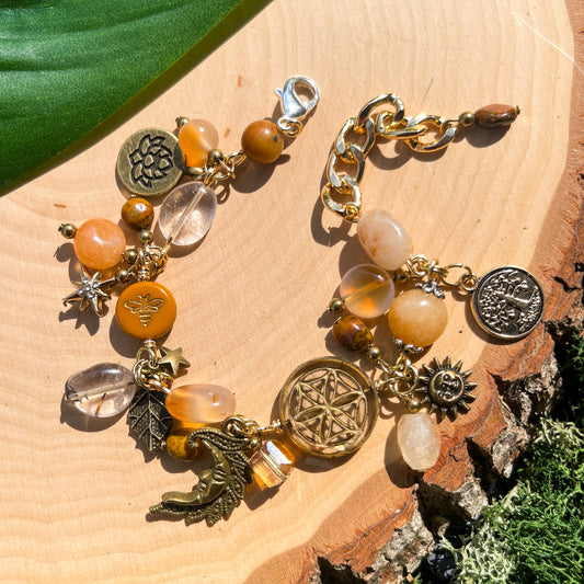 Citrine + Honey Charm Bracelet