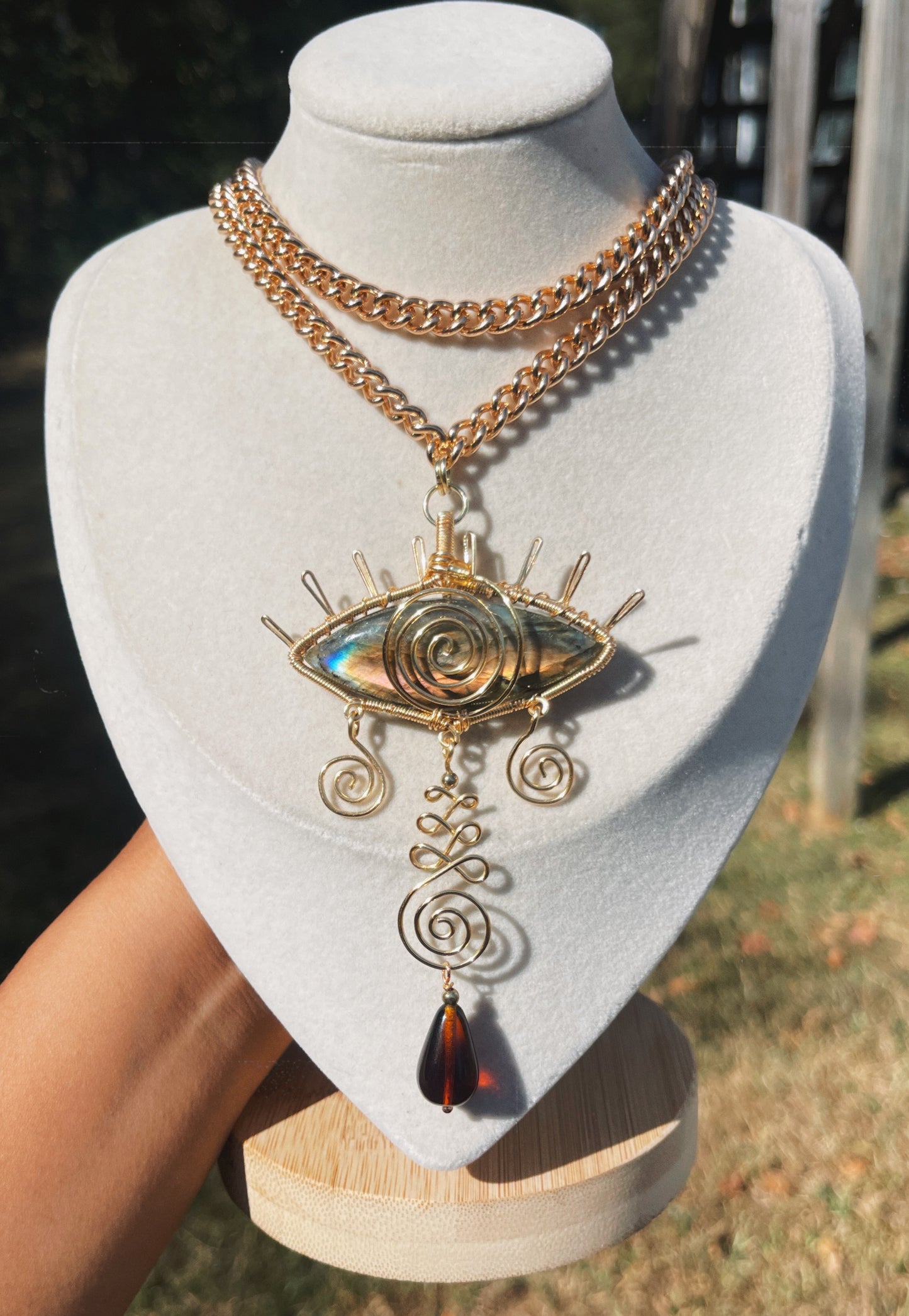 Tempest • Labradorite All-Seeing Eye Layered Chain Necklace