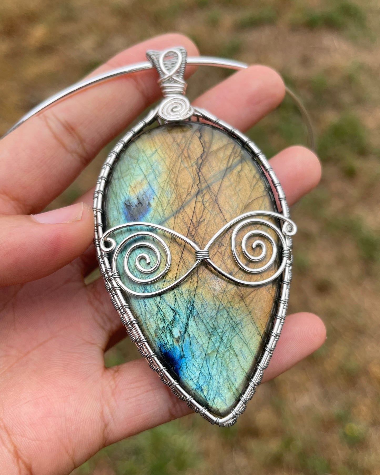 XL Alien Woven Labradorite Necklace