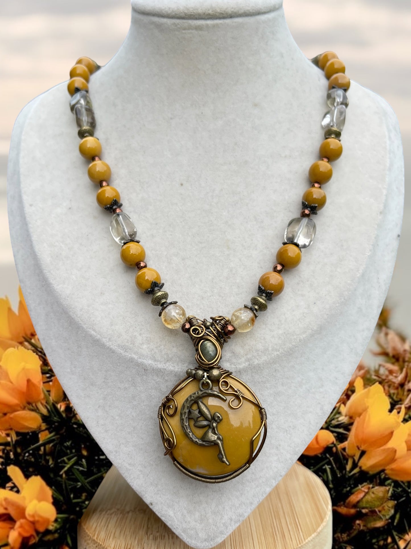 Faelith • Mookaite, Citrine + Smokey Quartz Necklace