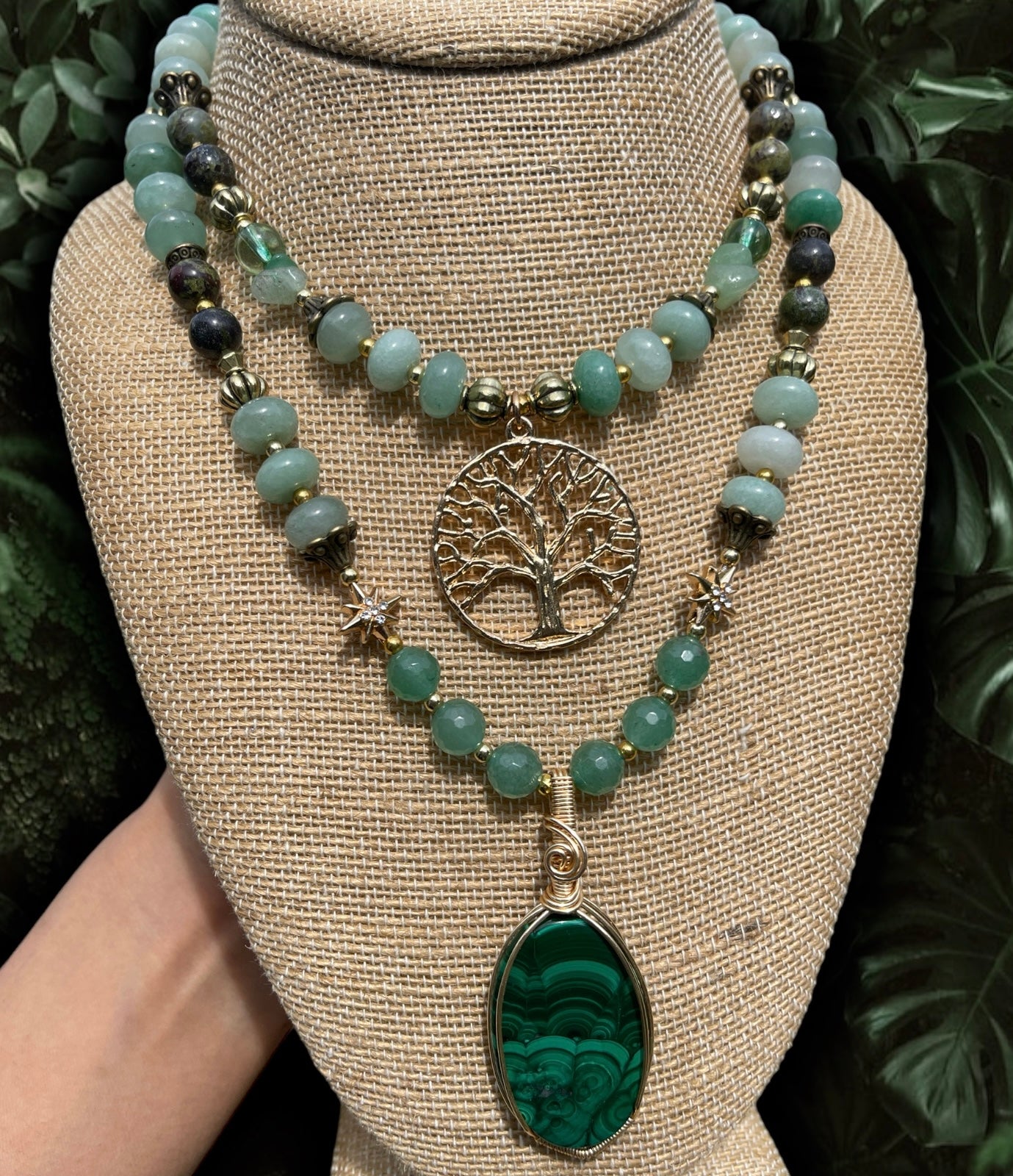 Wealth & Abundance Set • Malachite, Bloodstone + Aventurine