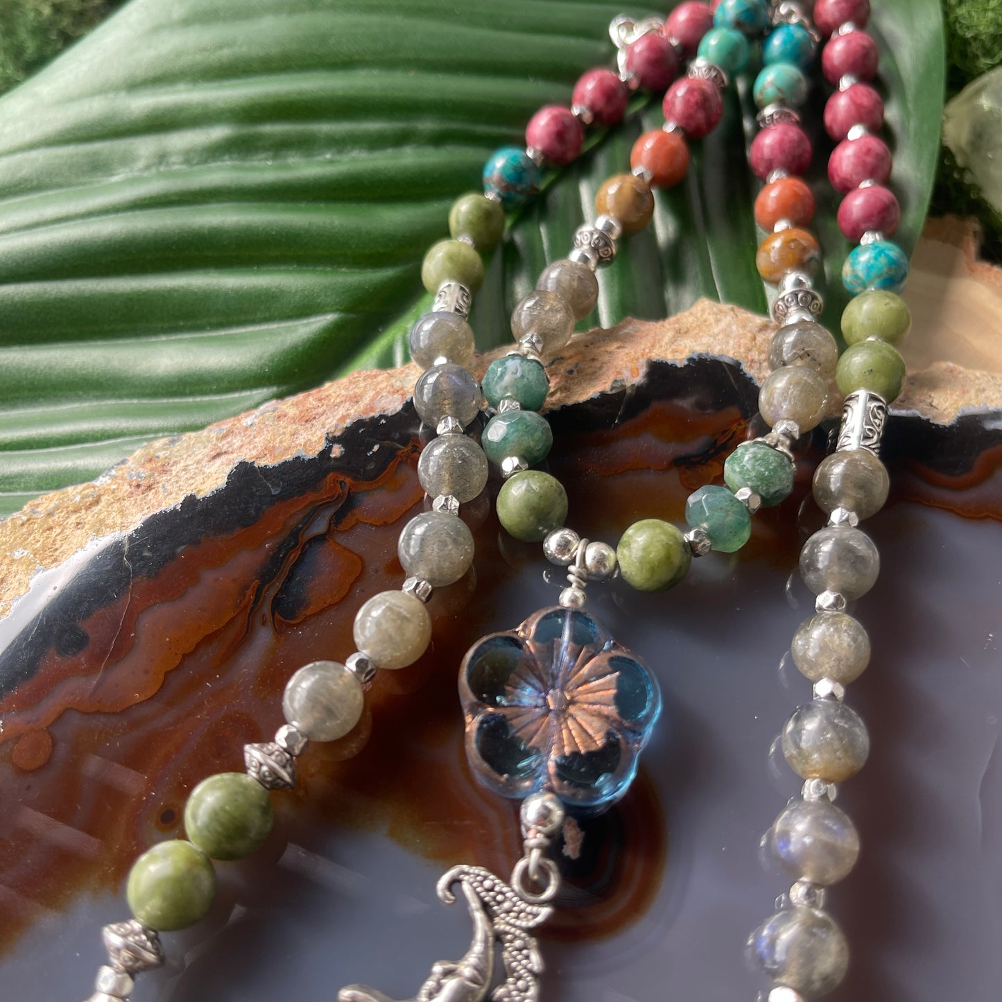 Flora • Moonstone, Labradorite, Agate + Jade Set