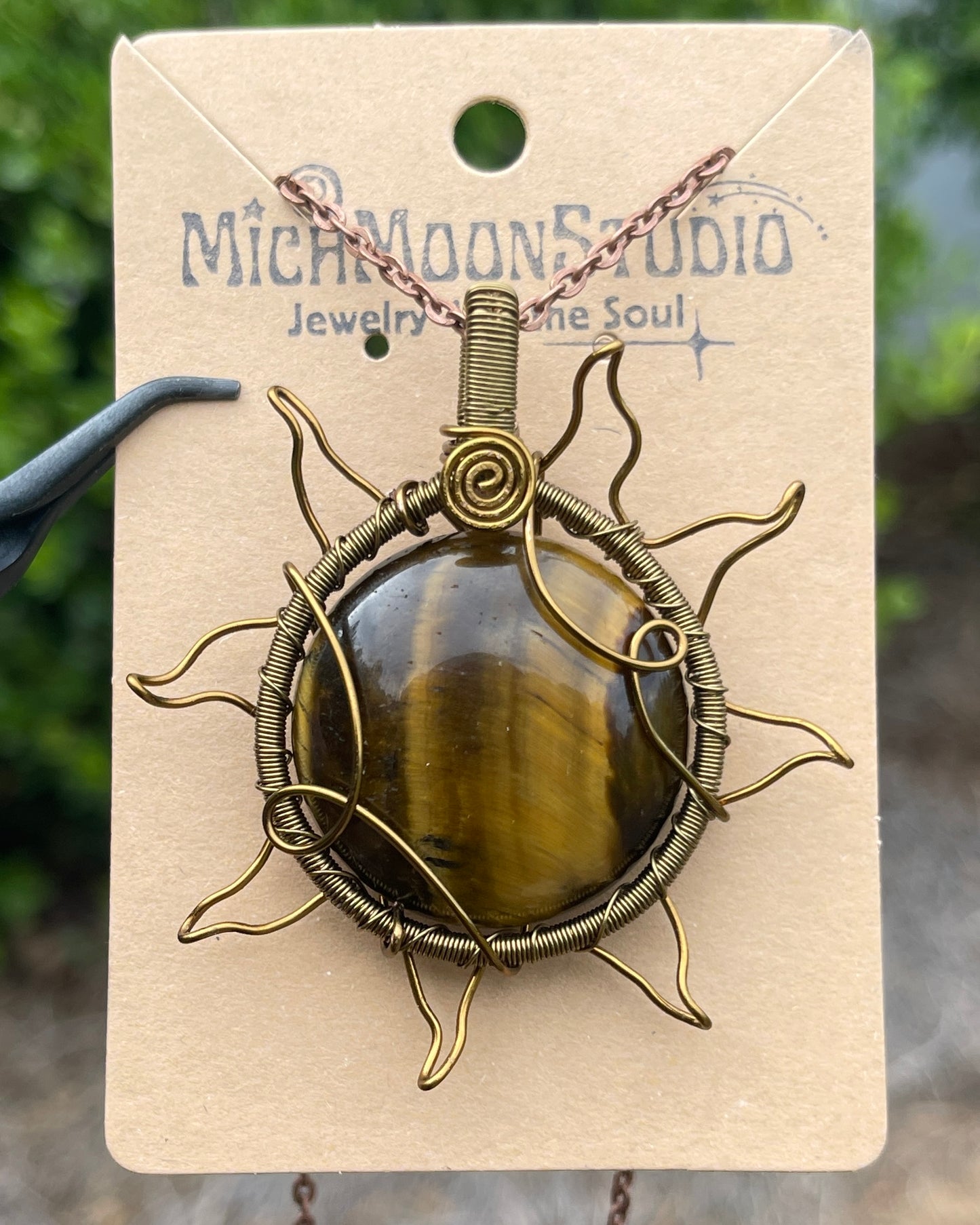 Tigers Eye Sun Pendant