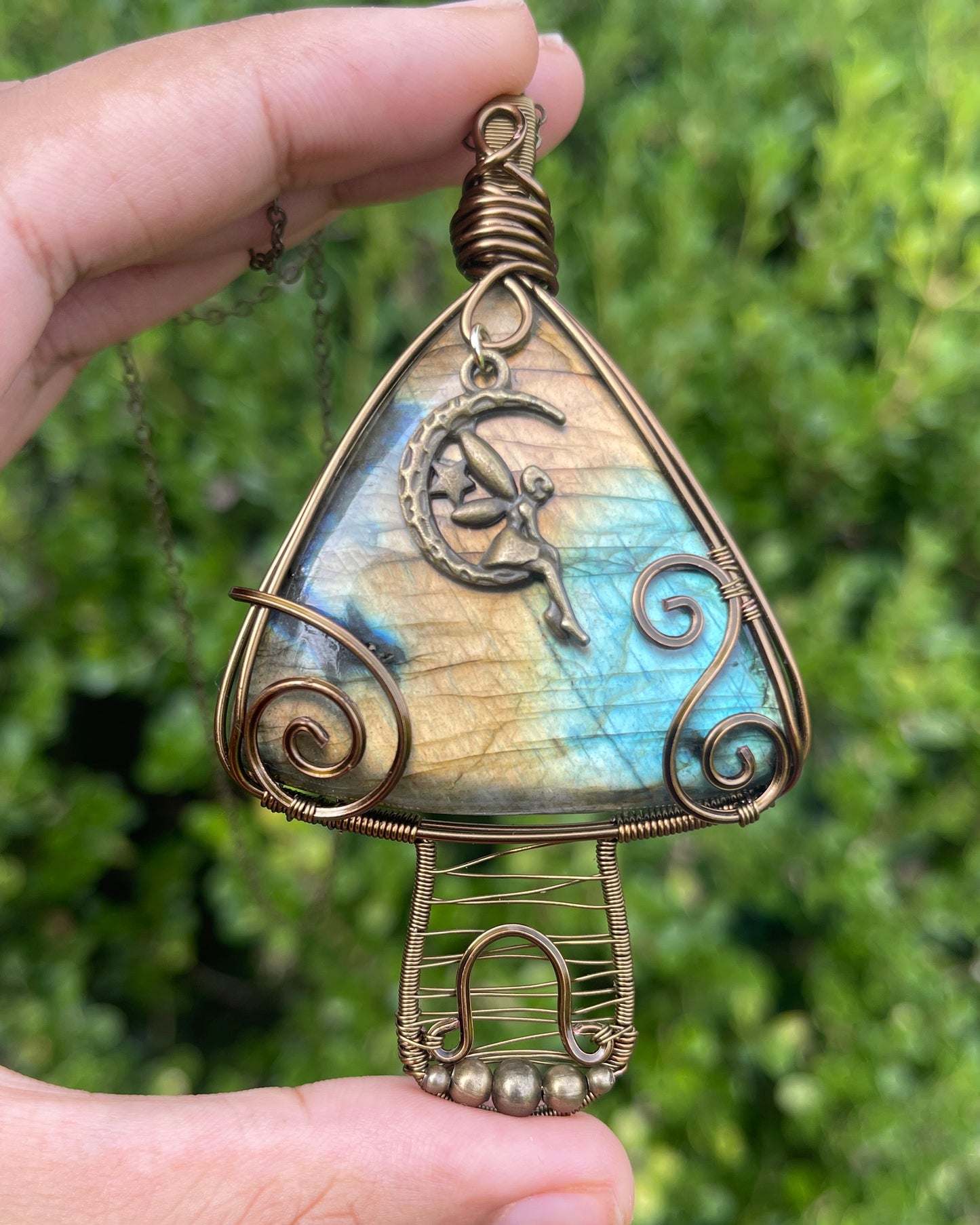 Large Fairy House Mushroom Pendant