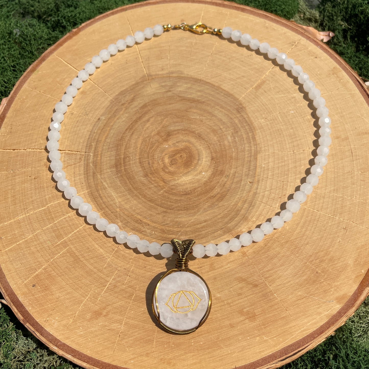 Throat Chakra • White Jade Necklace