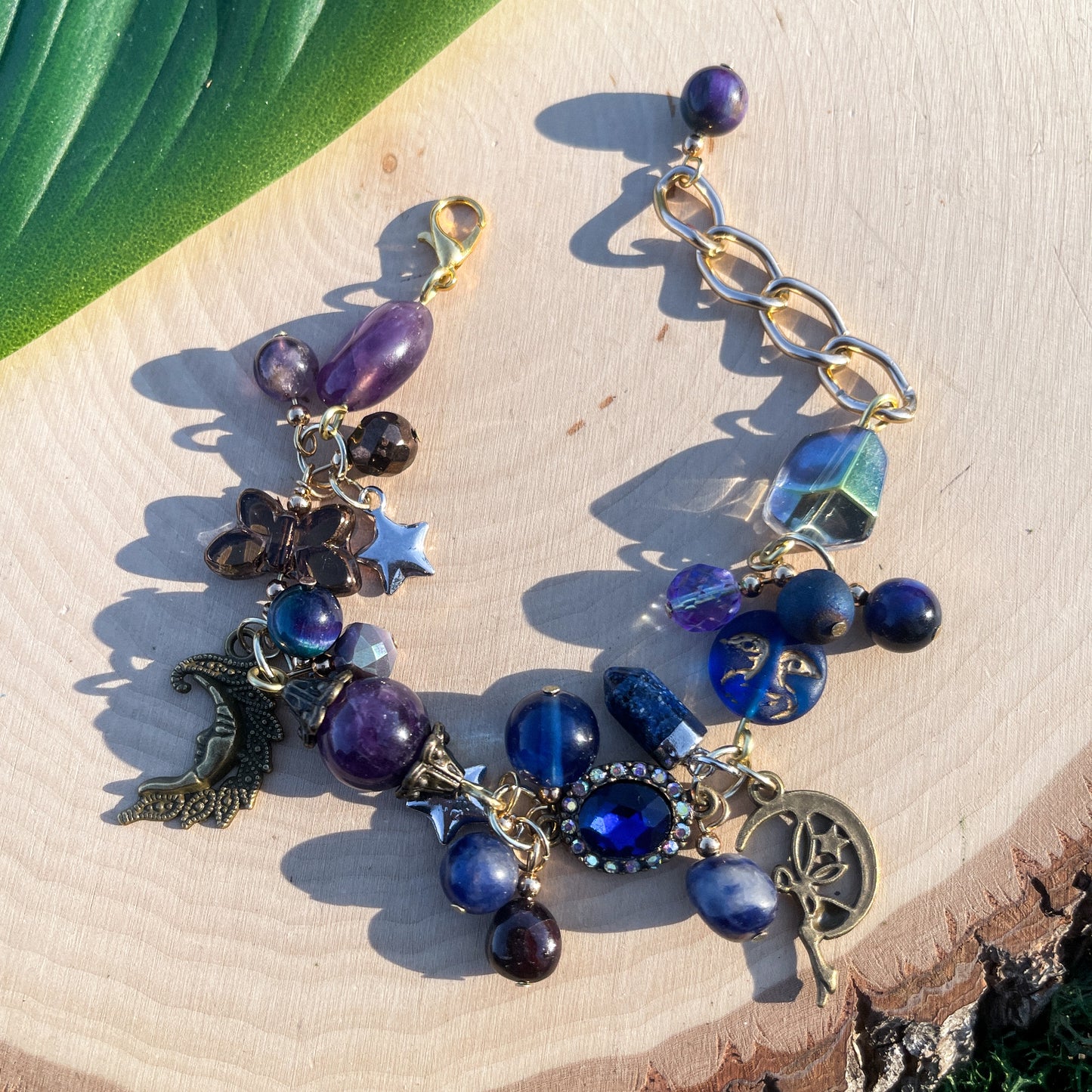 Sodalite + Amethyst Whimsigoth Charm Bracelet 🌛