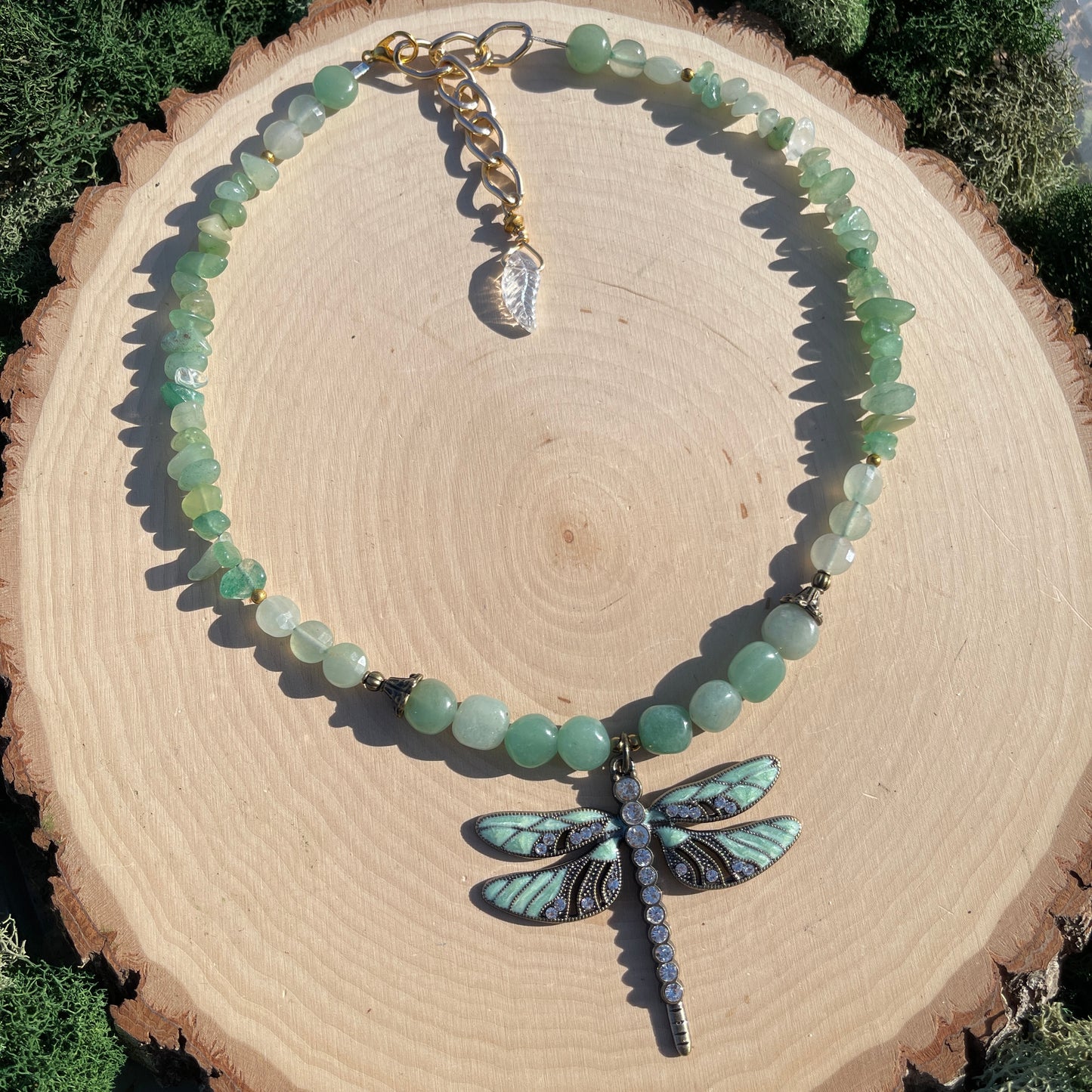 Cleo • Green Aventurine Dragonfly Necklace